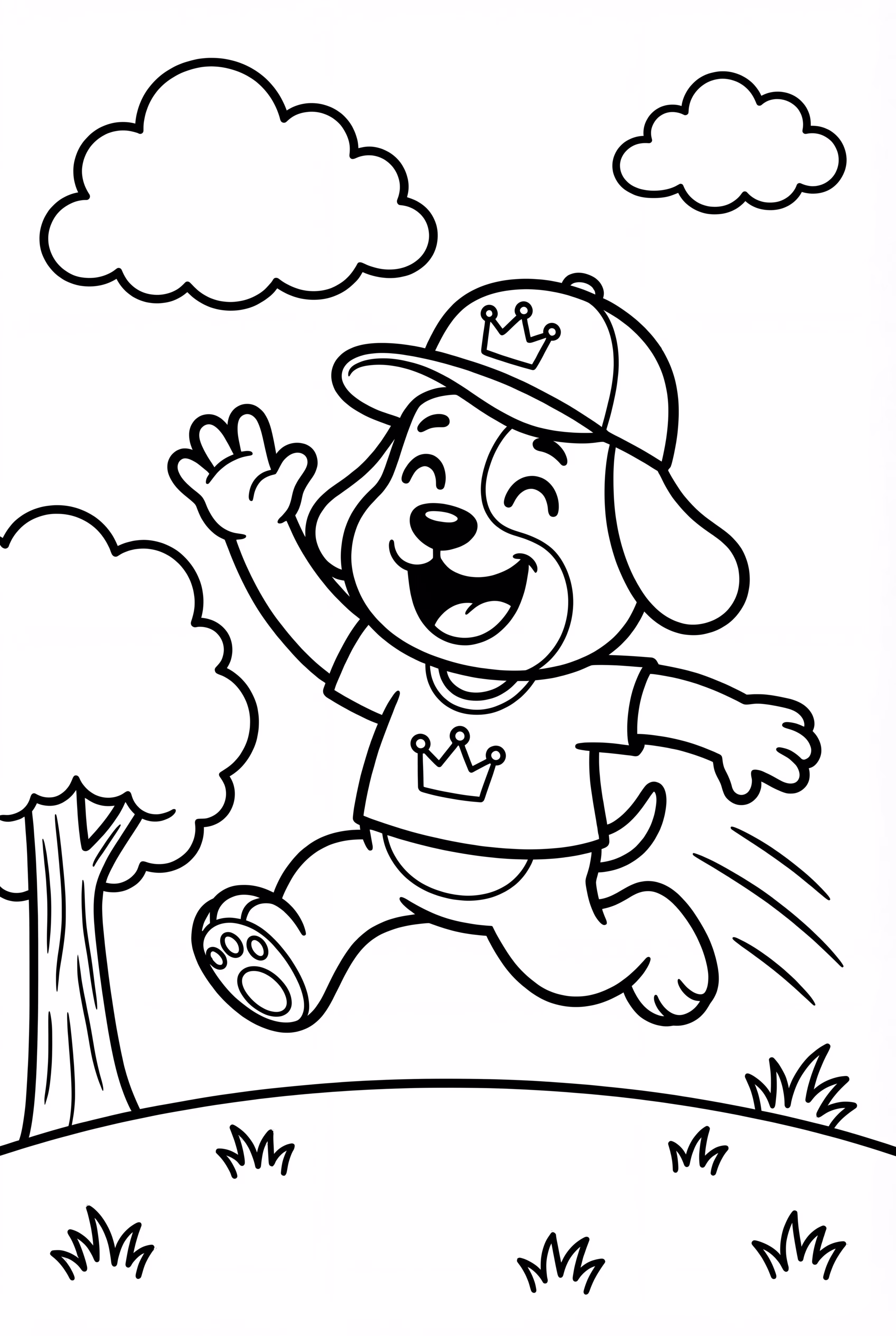 Dog Man Jumping For Joy