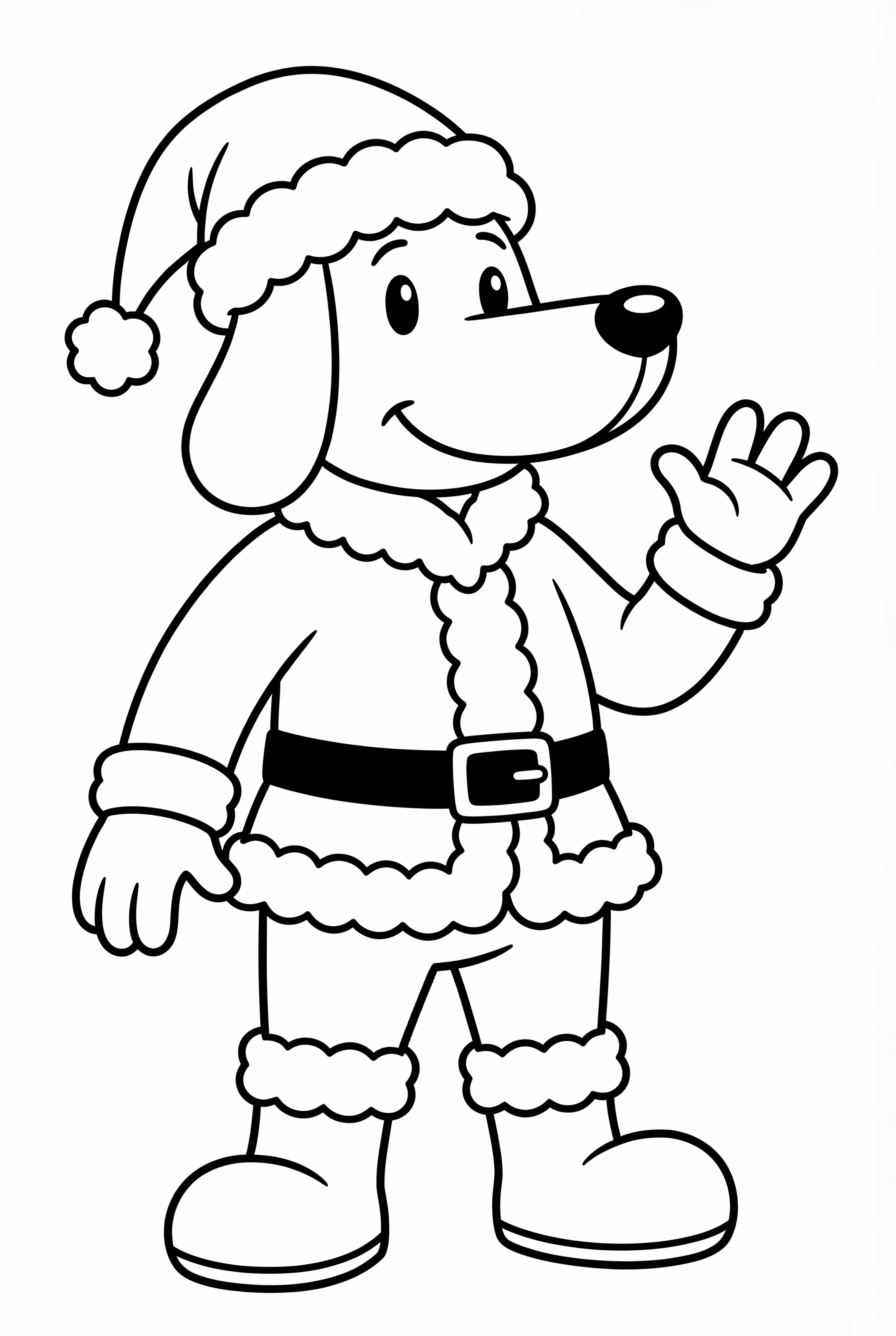 Dog Man Wearing A Santa Hat