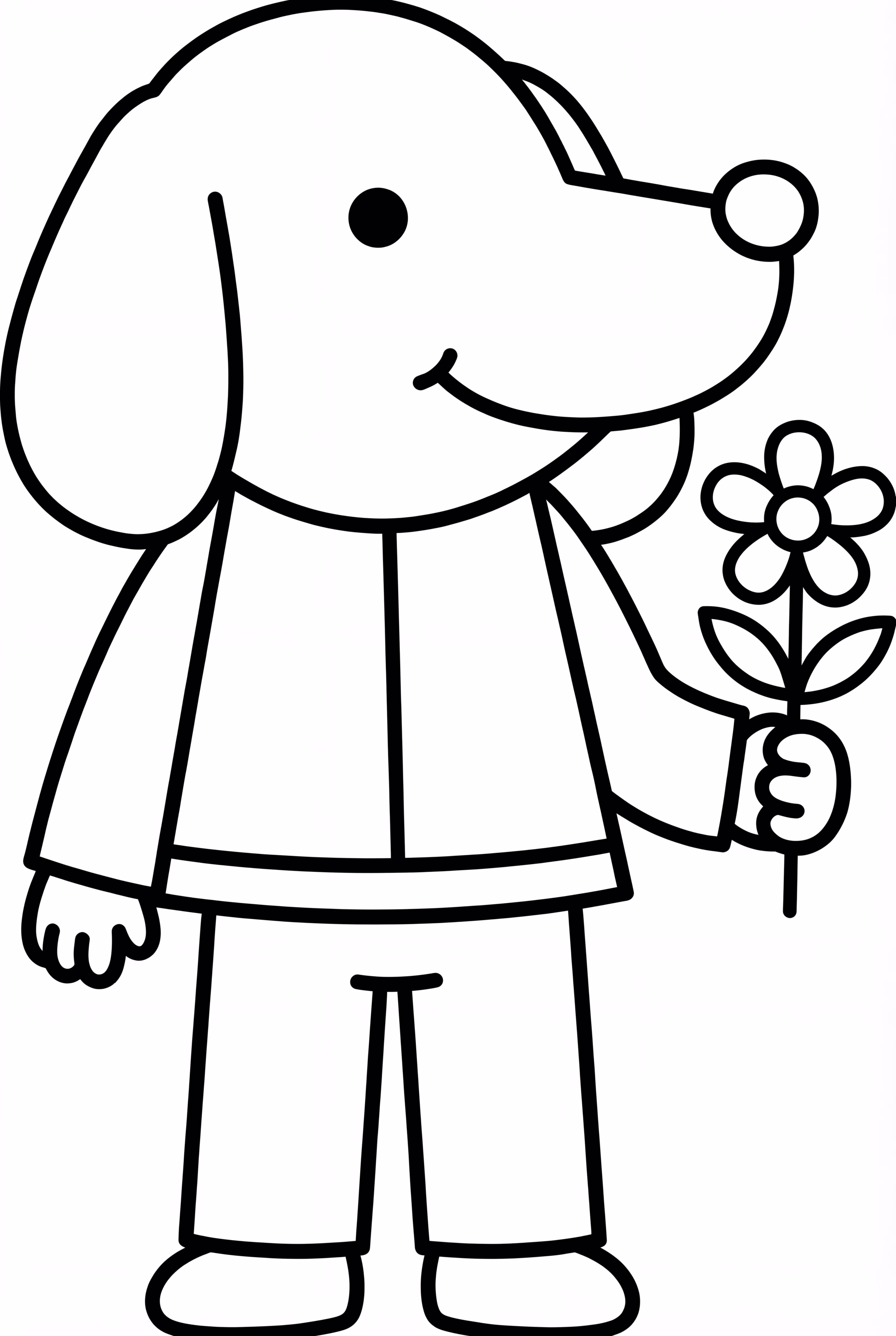 Hundemann mit einer Blume