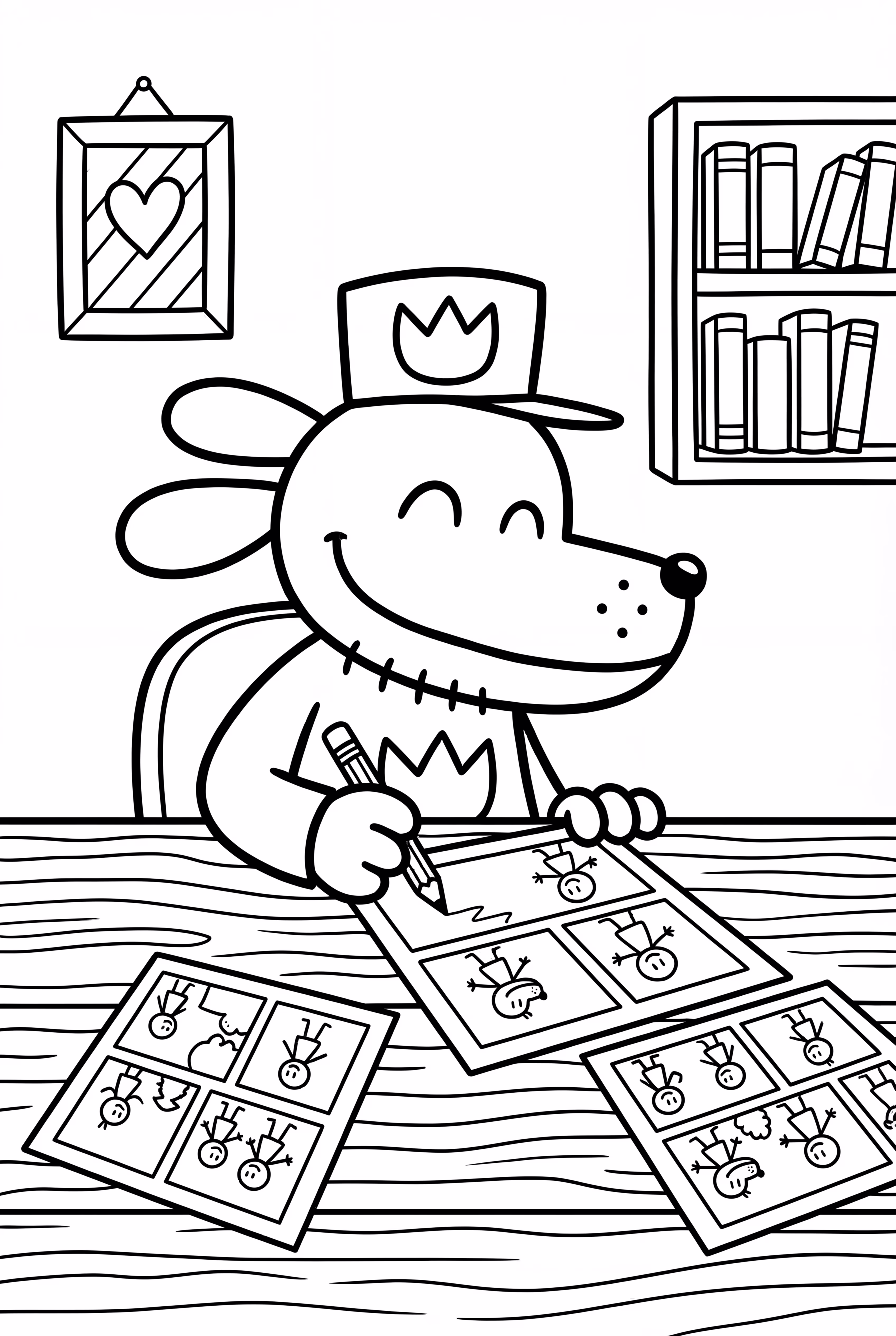 Dog Man Writing A Comic