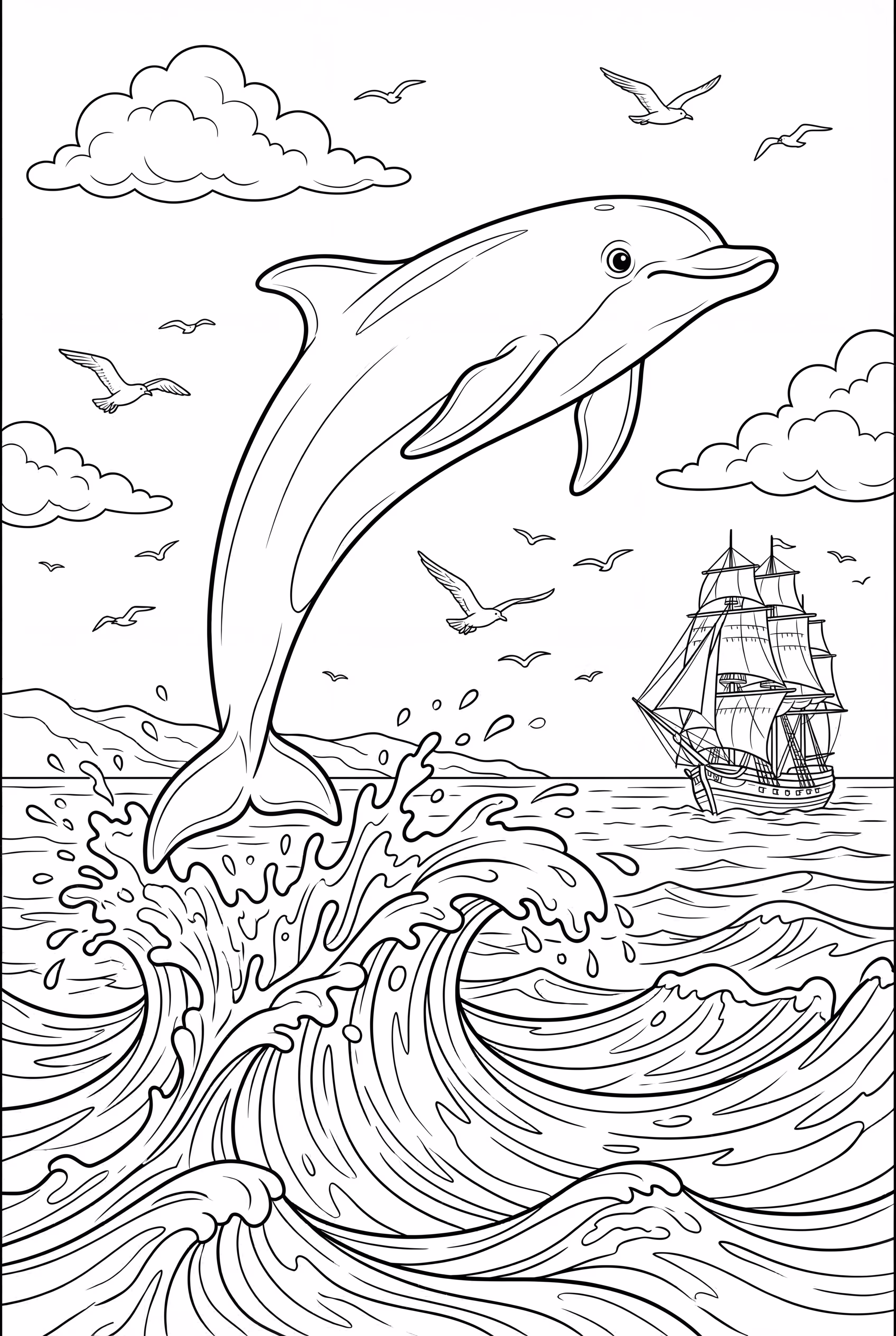 Dolphin Jumping Over a Boat