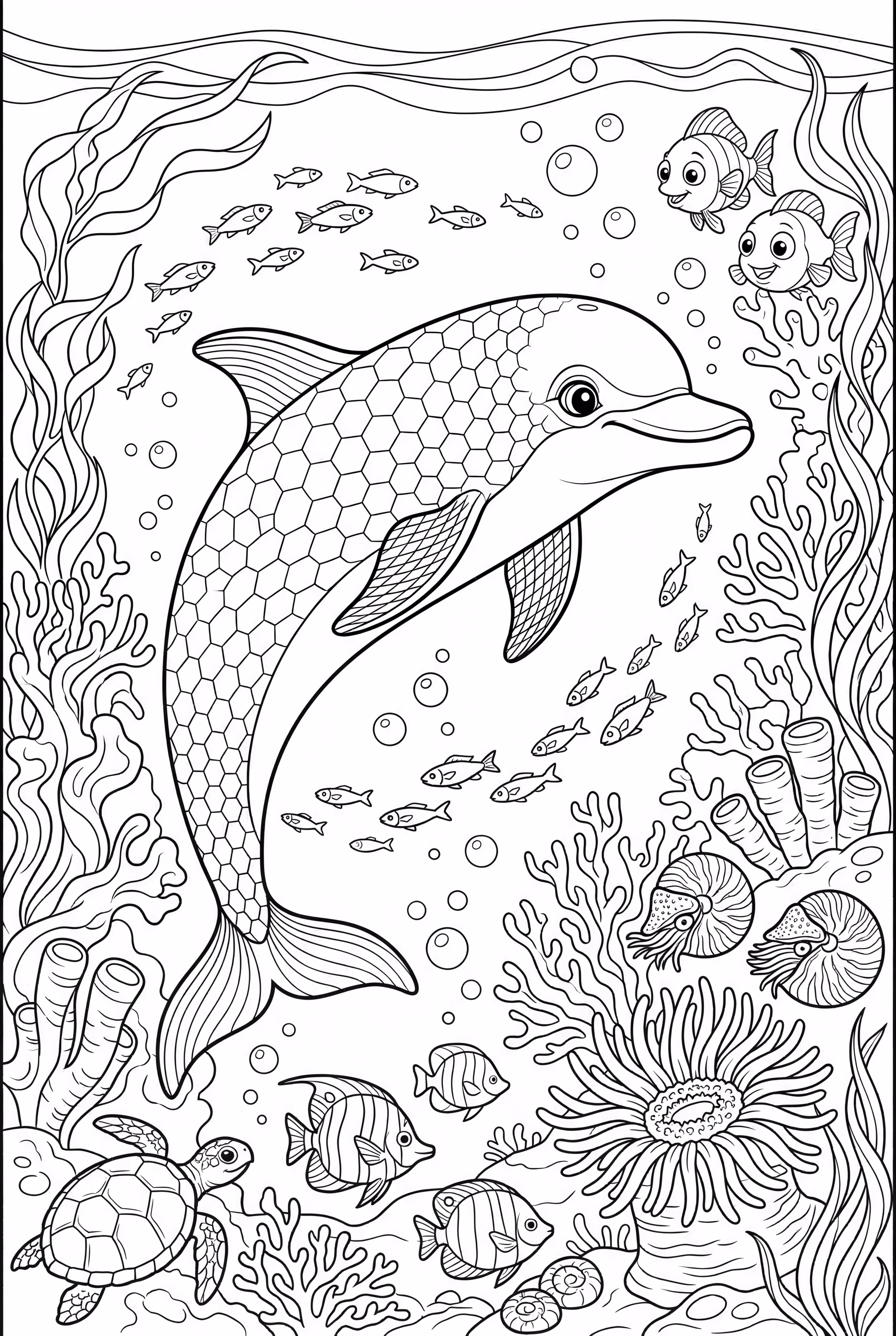 Delfín nadando en aguas cristalinas