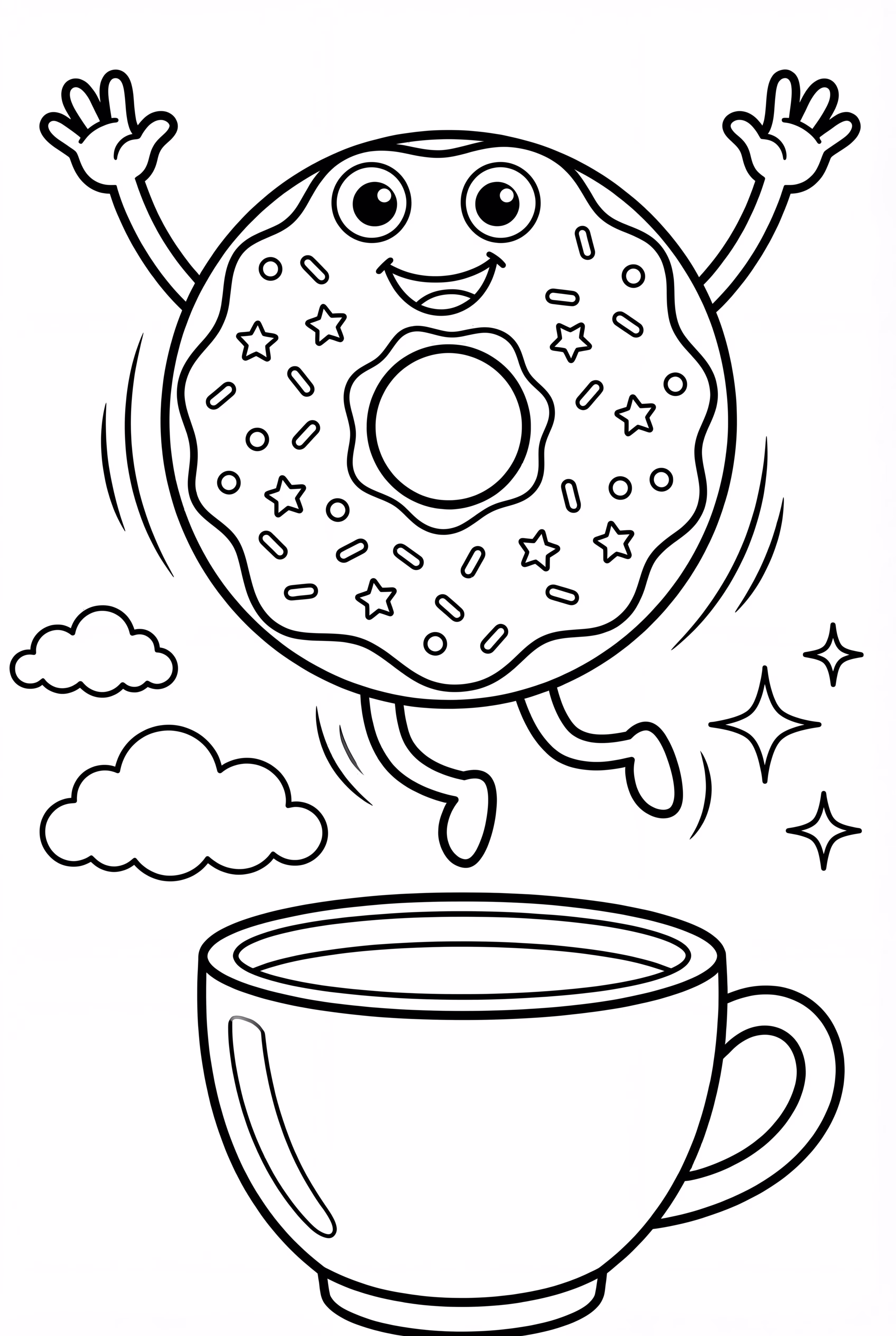 Donut Jumping Over A Cup