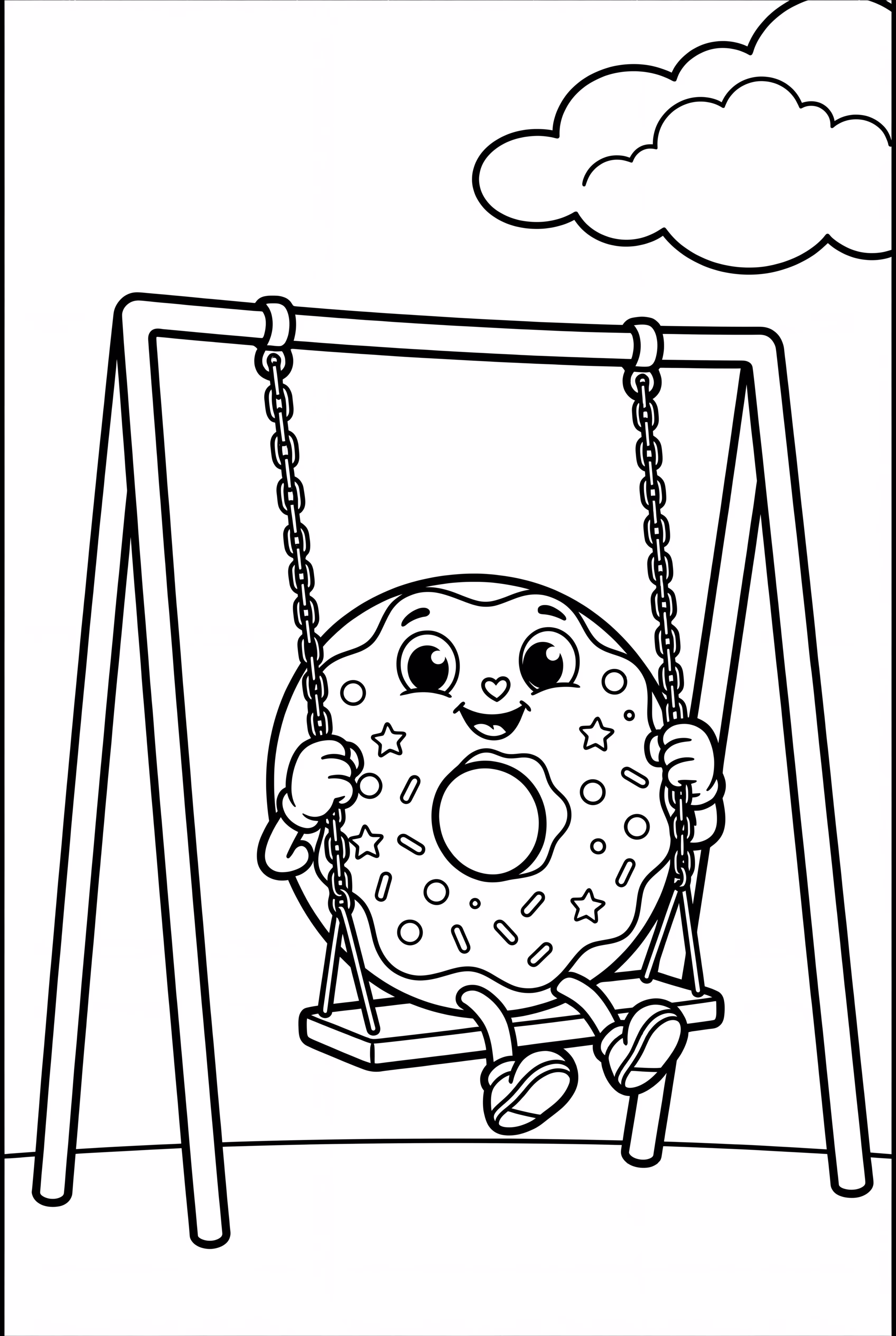 Donut On A Swing In Park