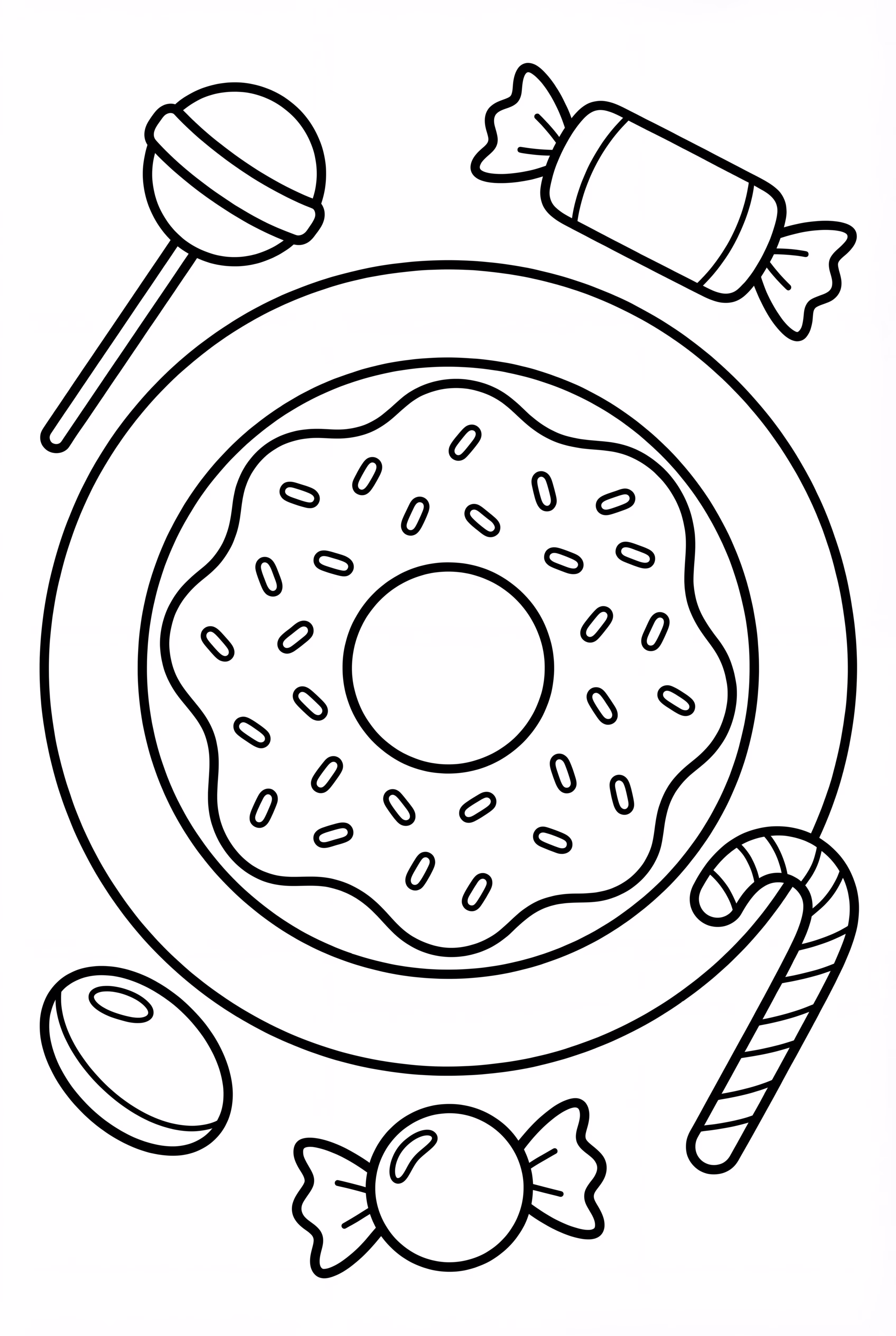 Donut Surrounded By Colorful Candies