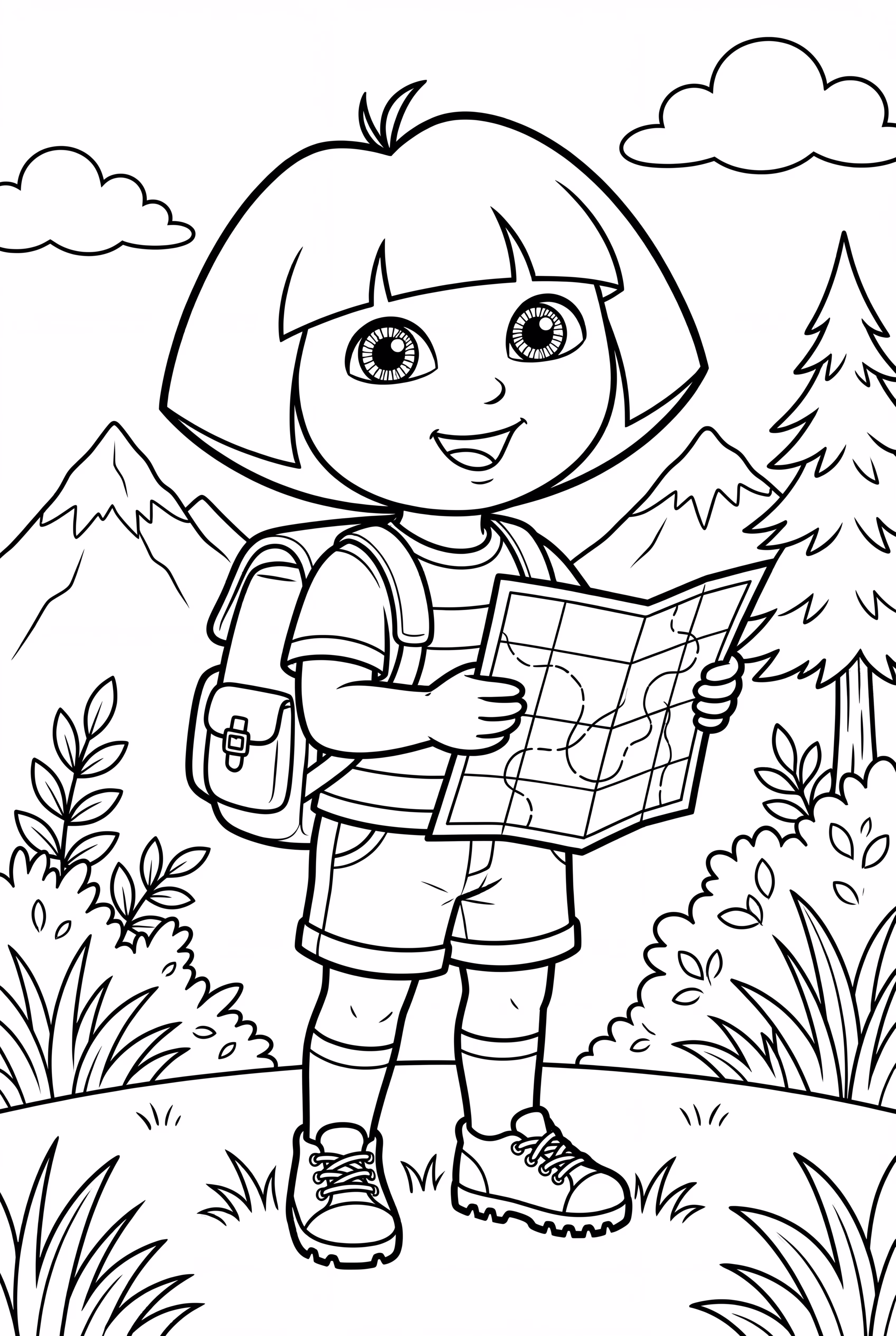 Dora The Explorer With Backpack Map