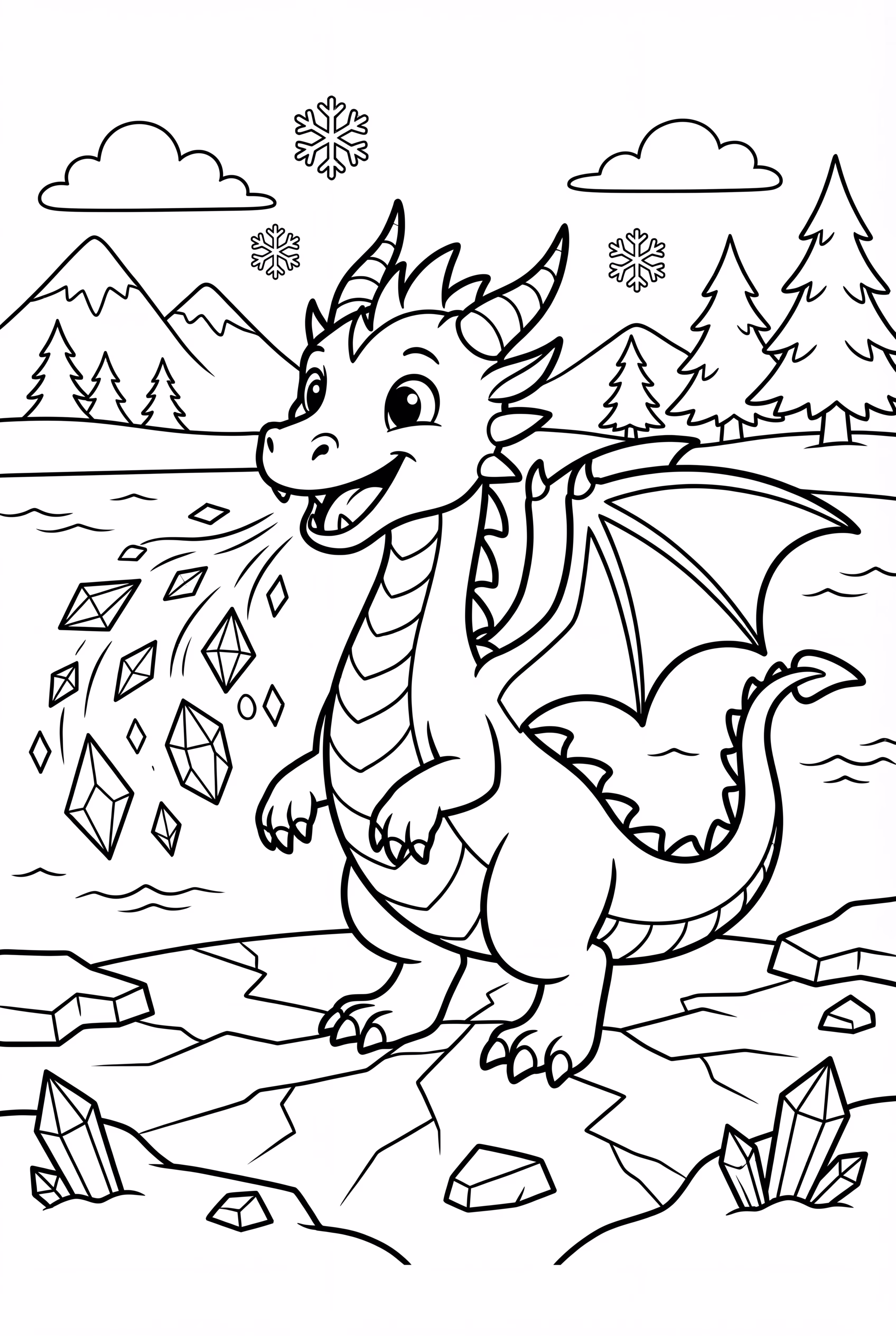 Dragon Breathing Ice On Lake