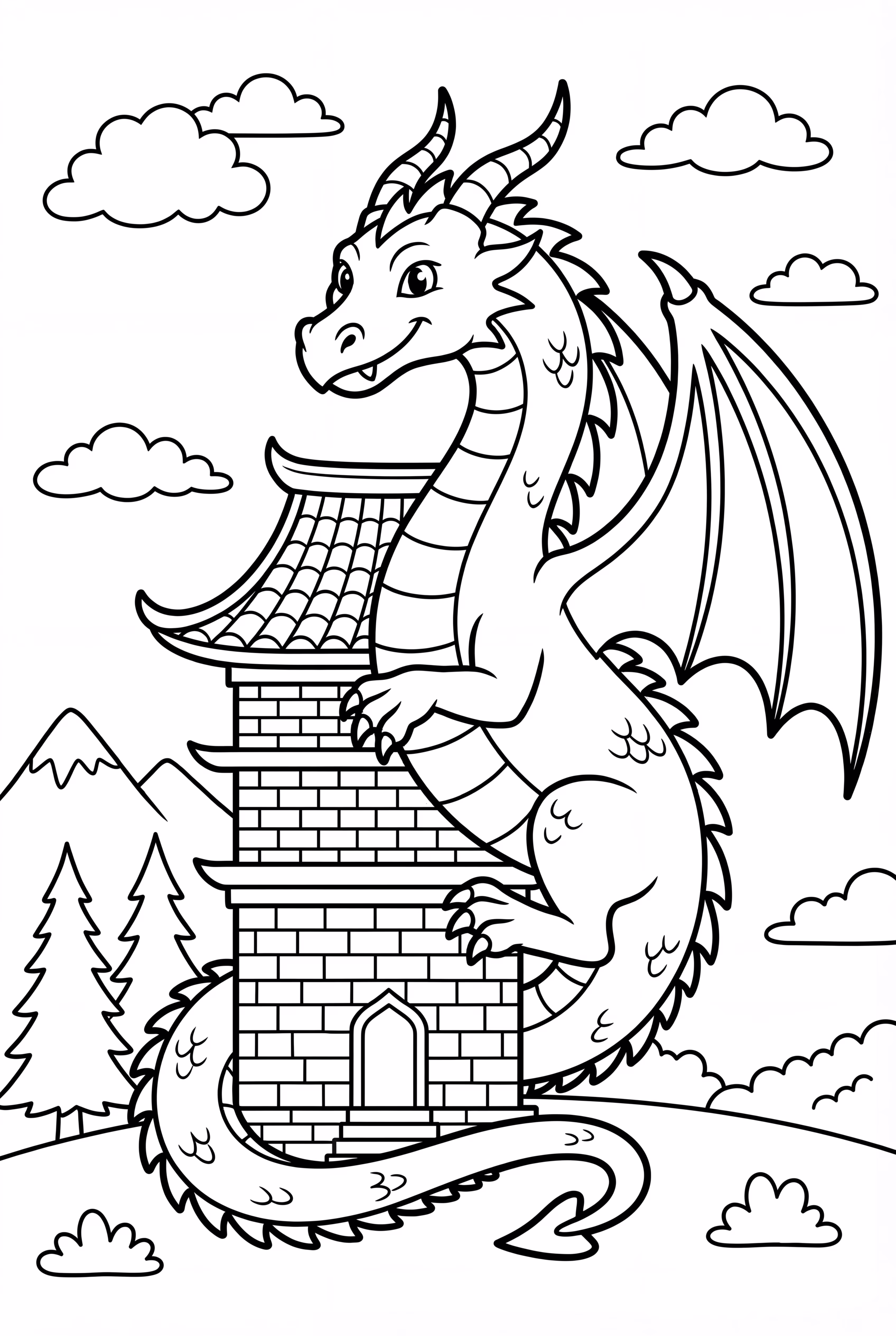 Dragon Guarding Ancient Temple