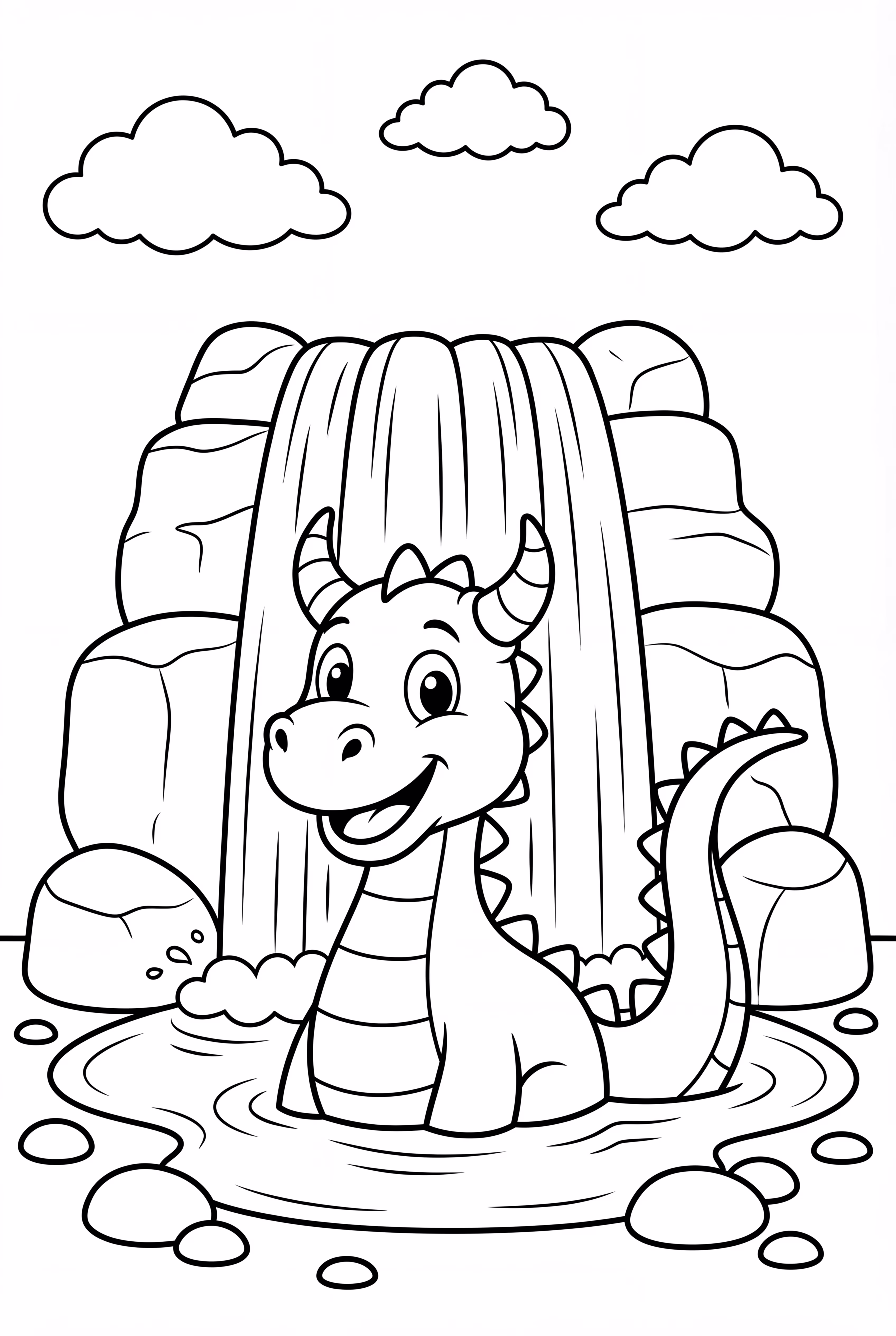 Dragon Guarding Sacred Waterfall