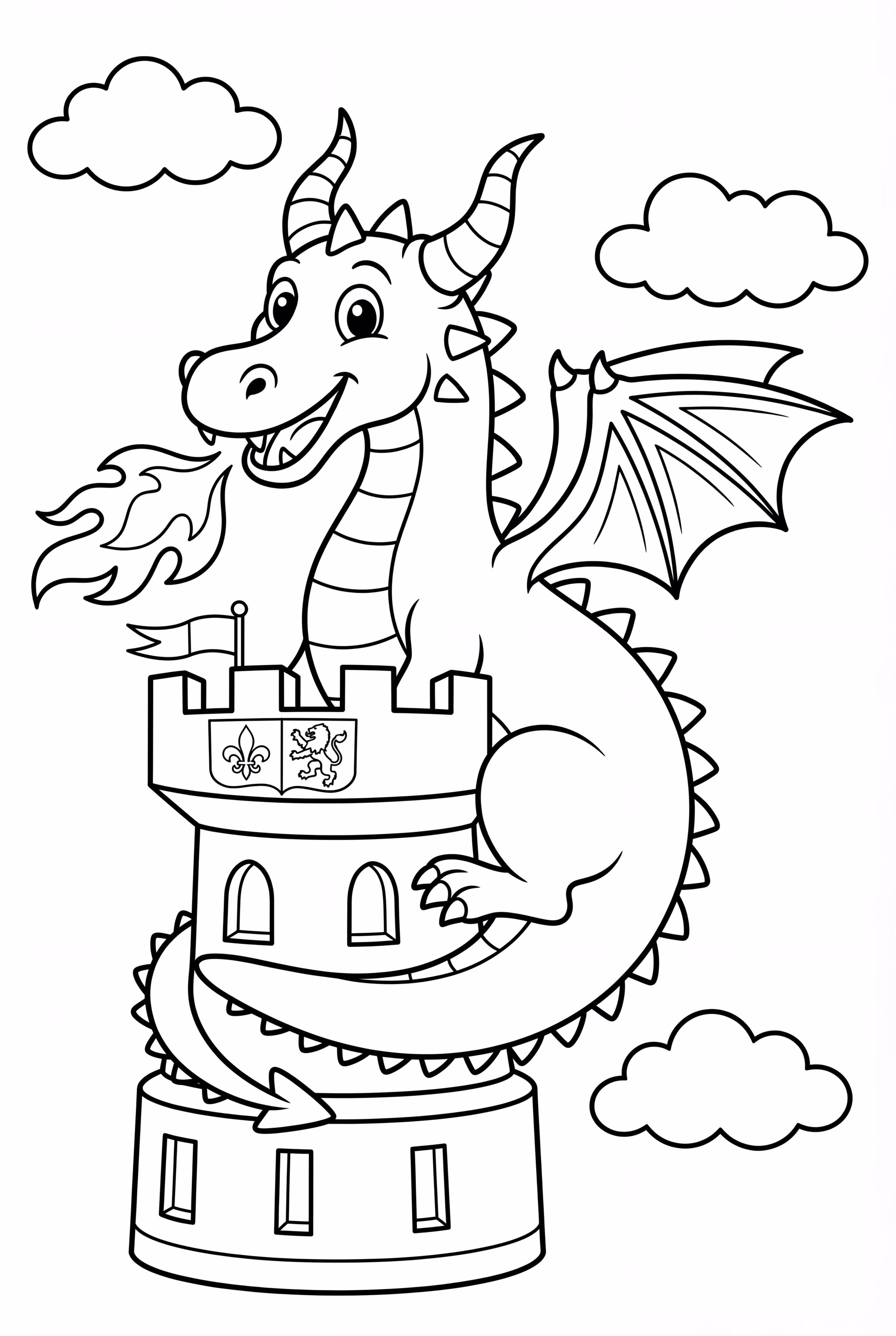 Dragon In Medieval Kingdom Banner