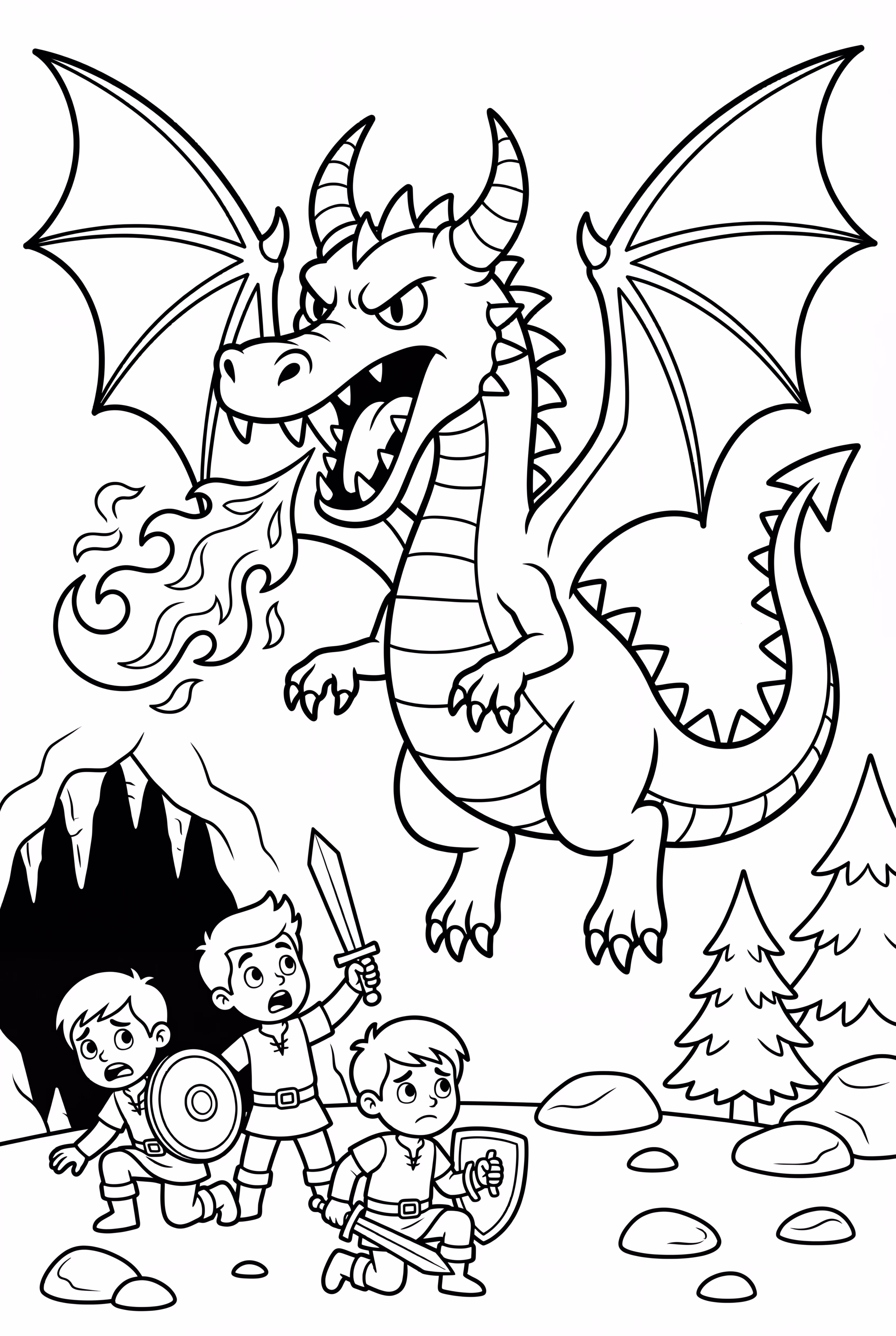 Dragon Snarling At Adventurers