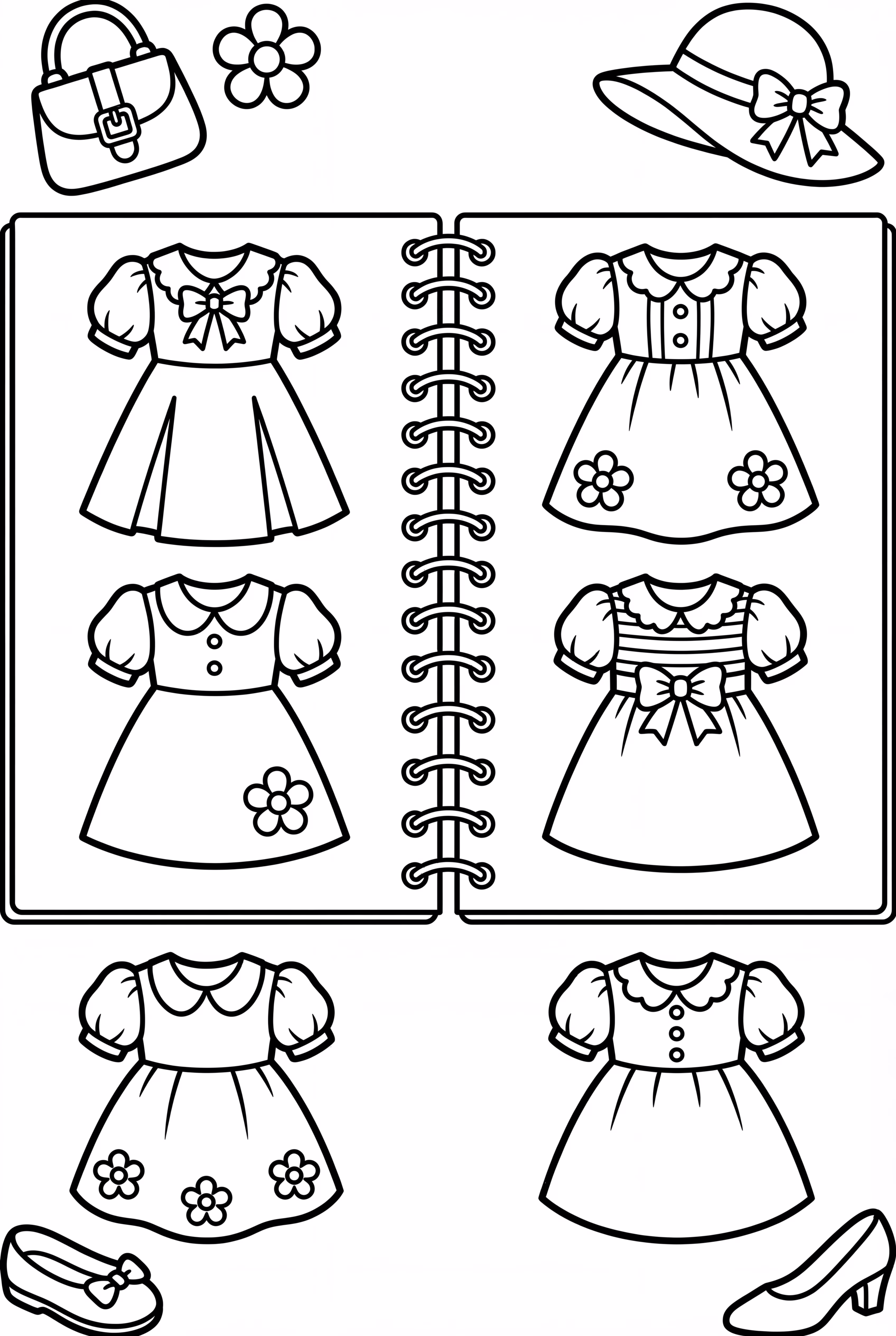 Dress Design Sketchbook Open to Page