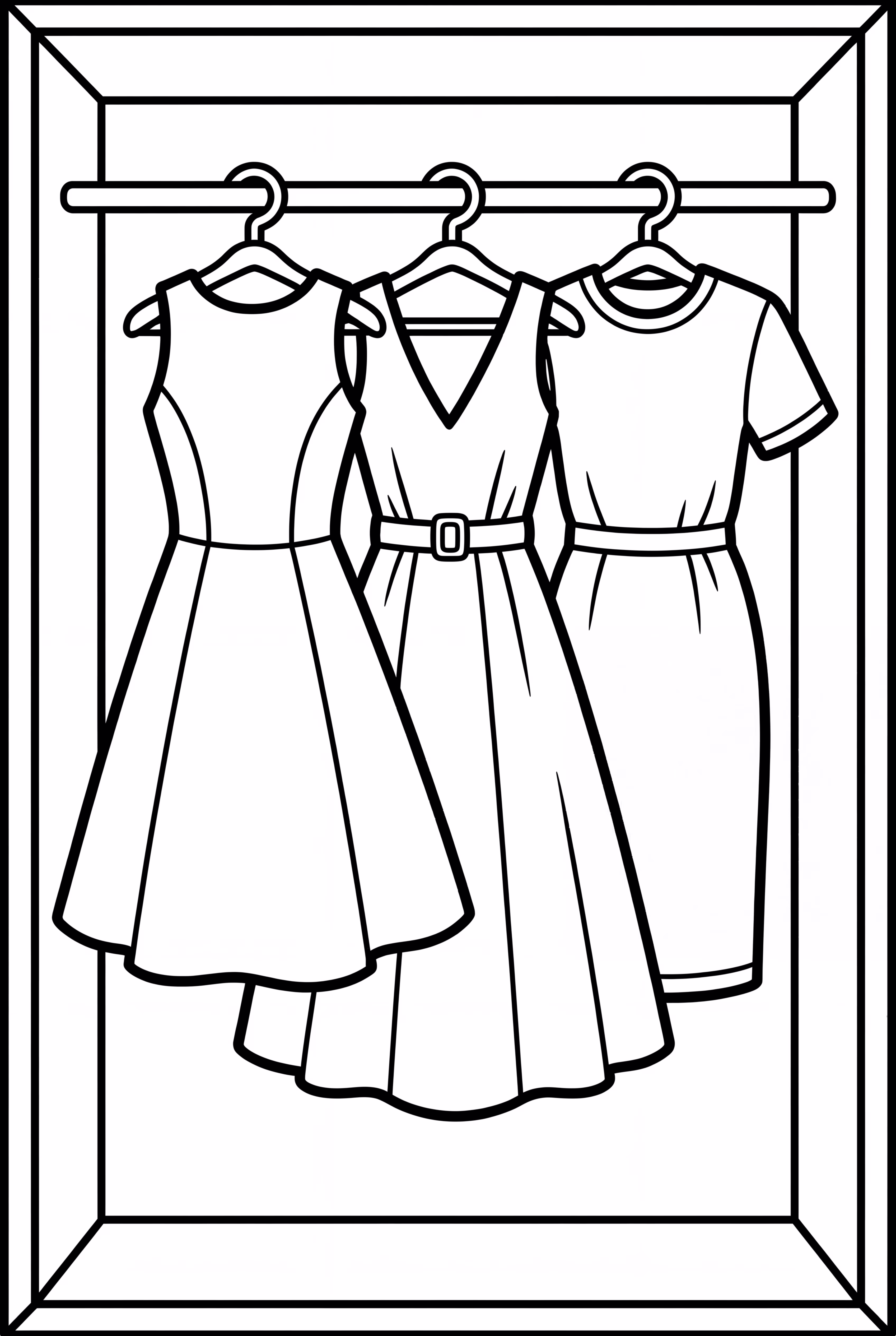 Dress Hanger with Multiple Dresses in Closet