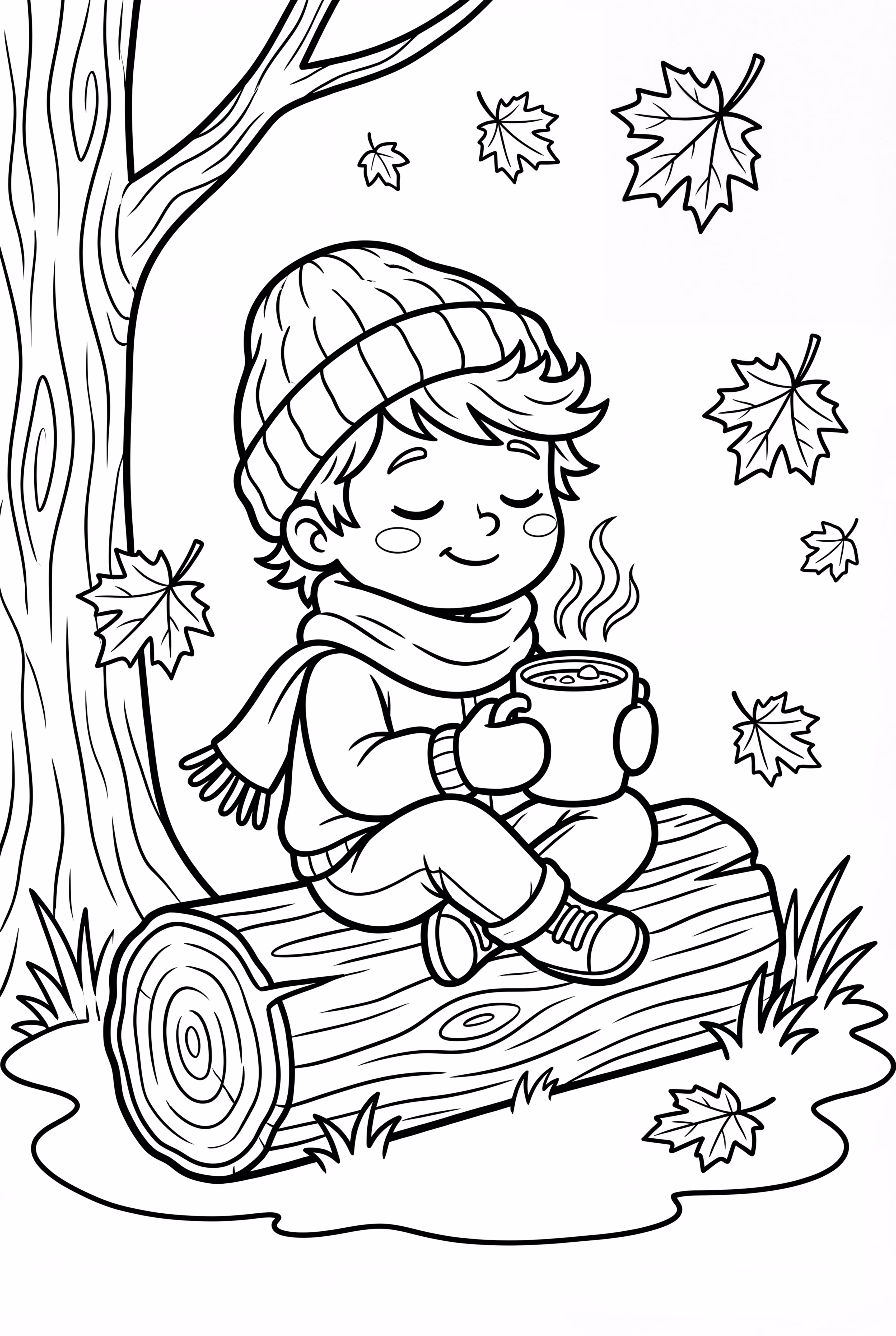 Drinking Hot Autumn Fall Cocoa