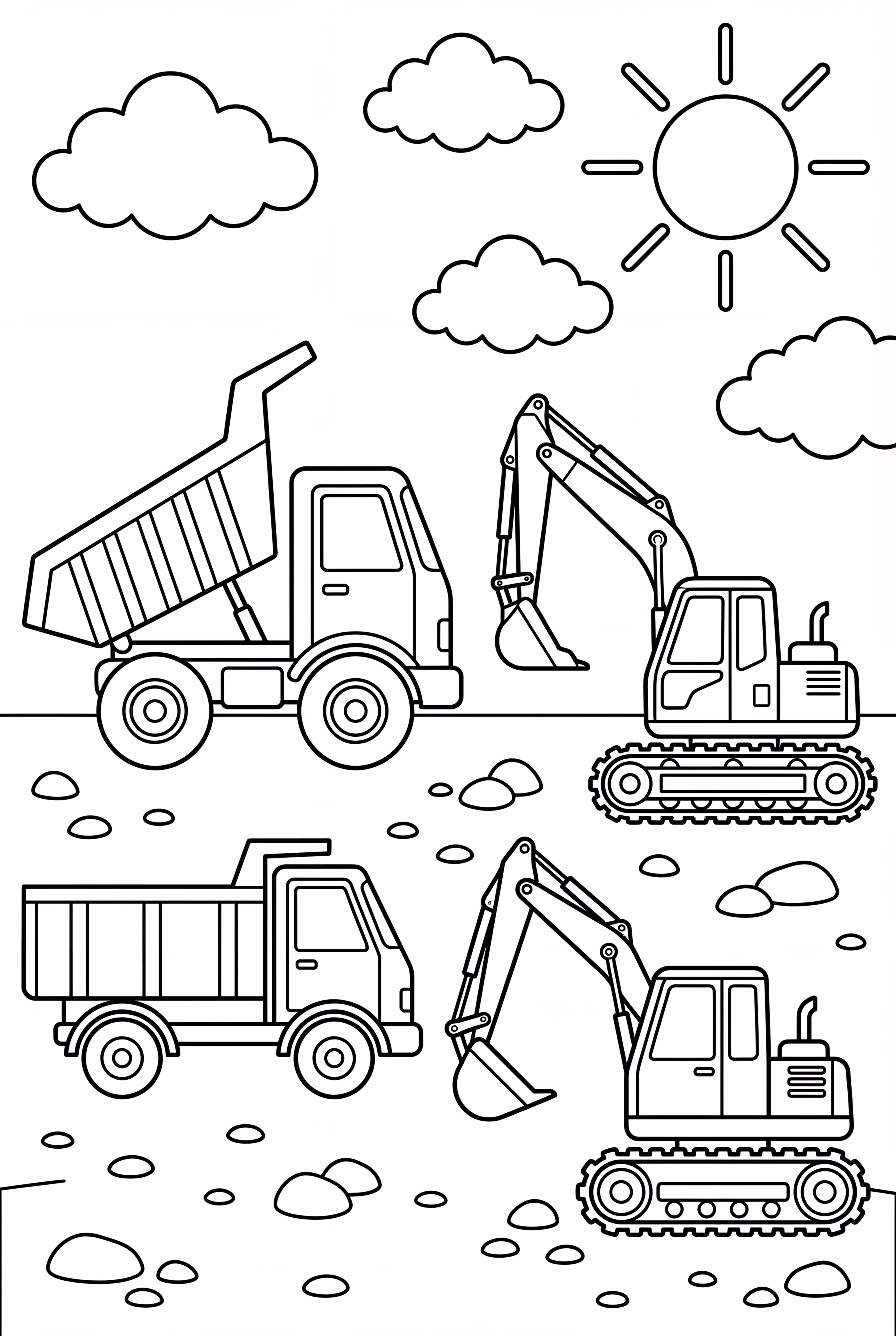 Dump Truck And An Excavator