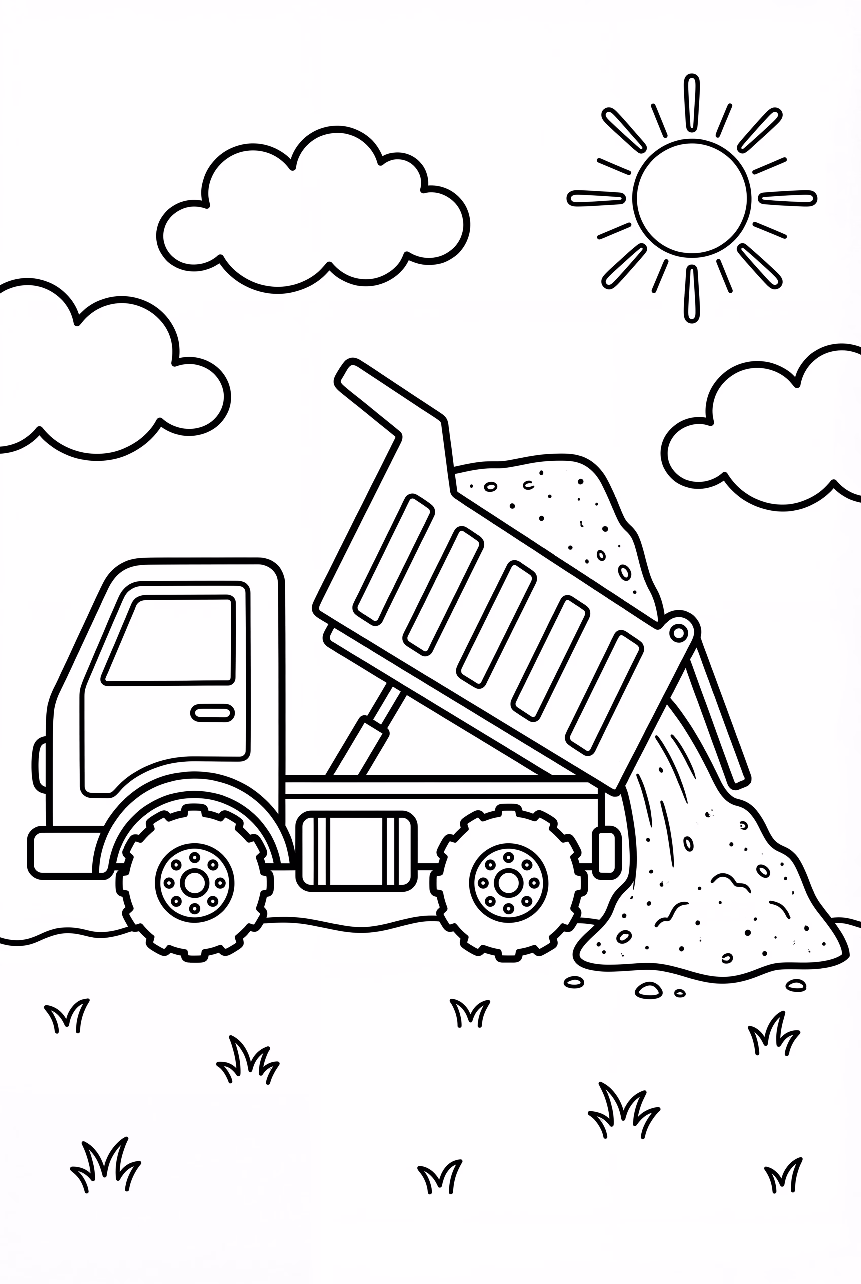Dump Truck Dumping Sand