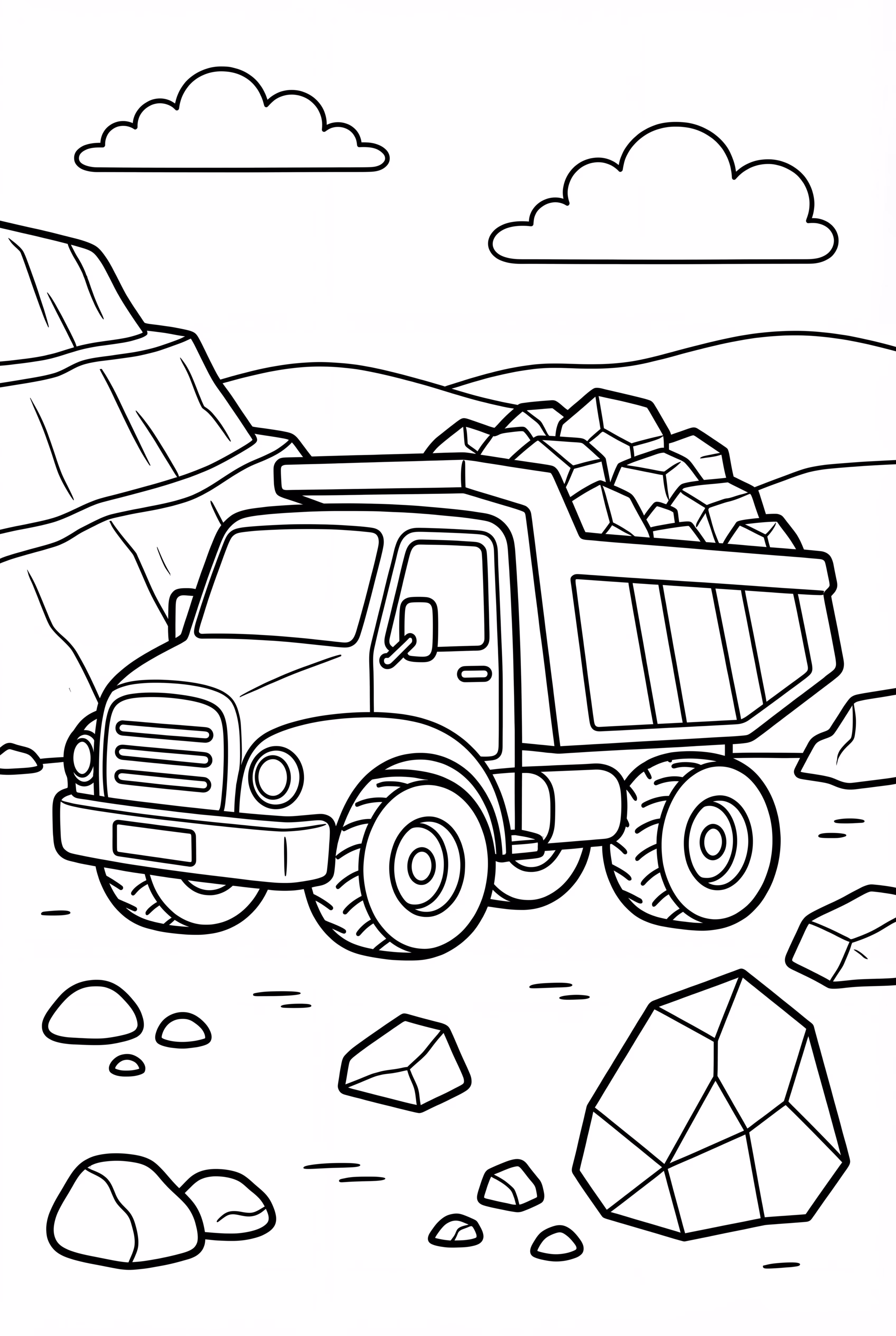 Dump Truck In A Rock Quarry