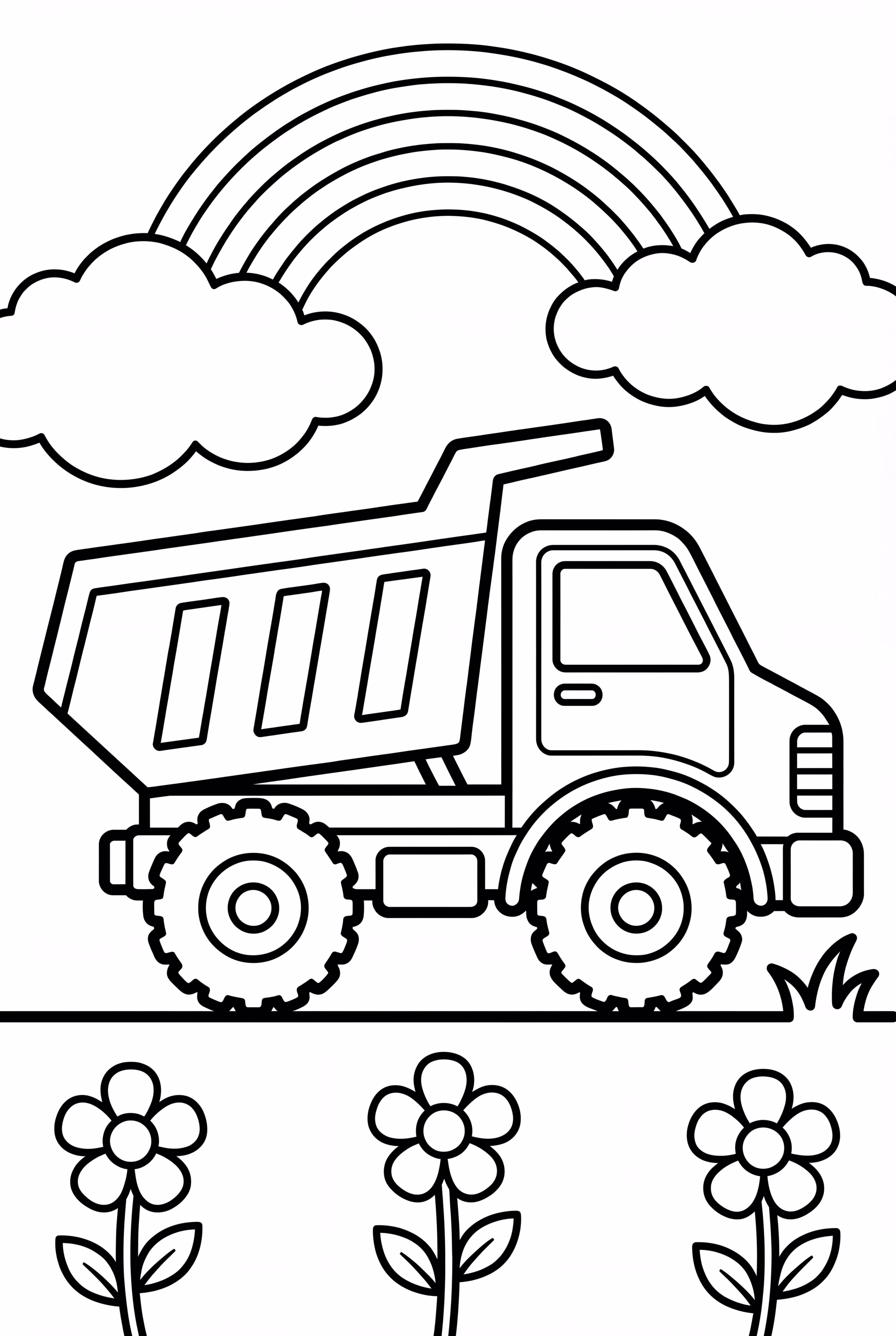 Dump Truck Under A Rainbow