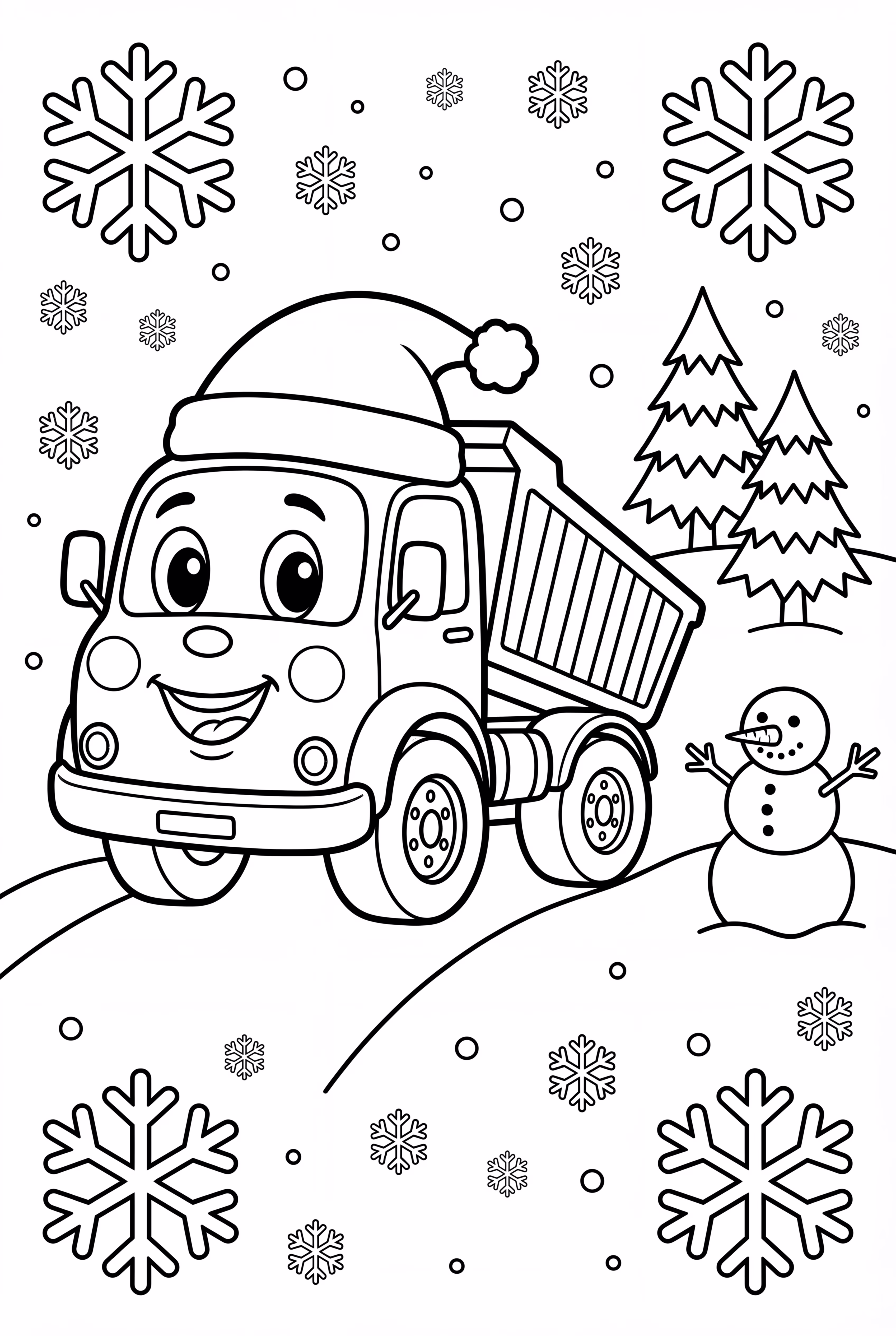 Dump Truck With A Santa Hat
