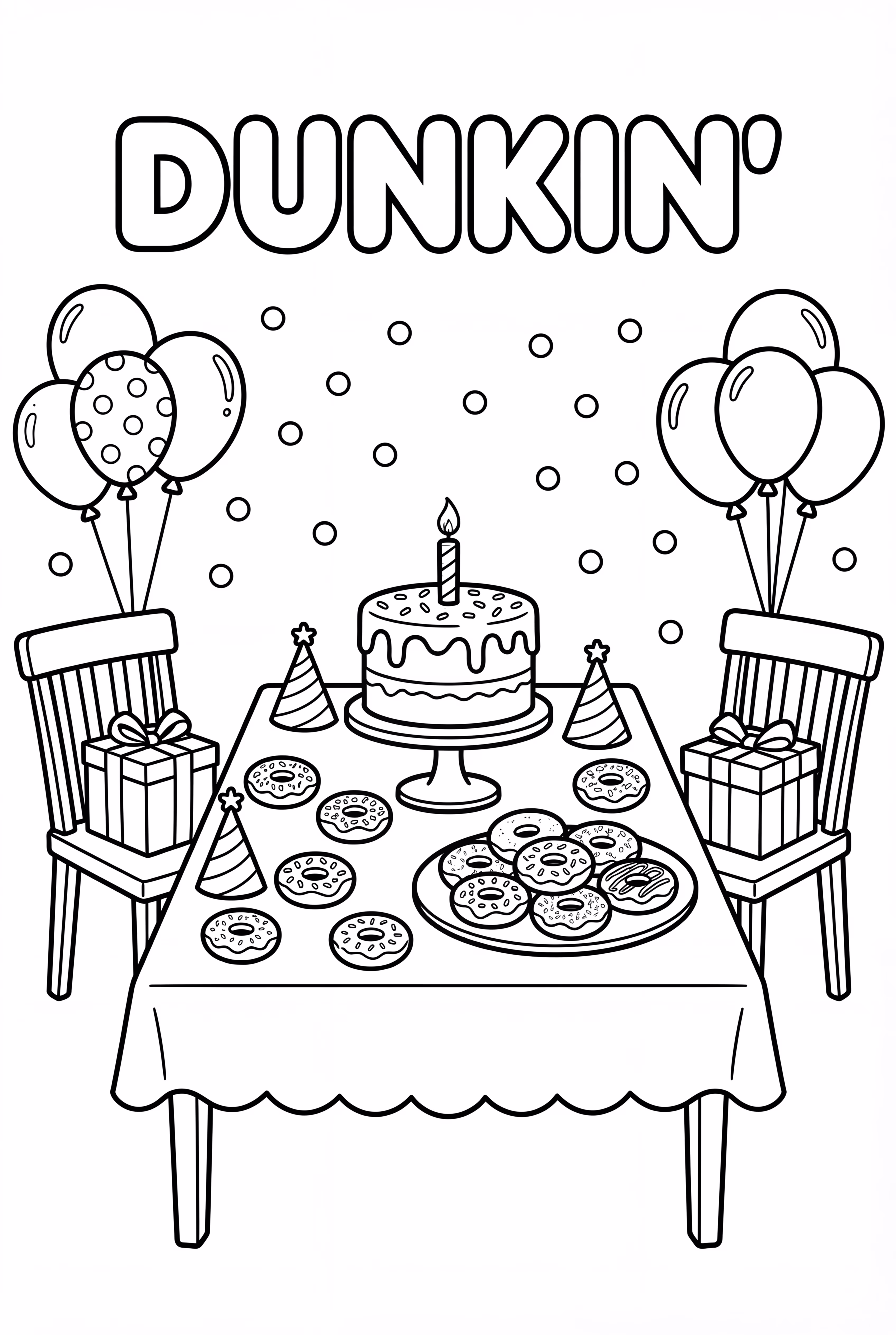Configuração de Festa de Aniversário Dunkin Donuts