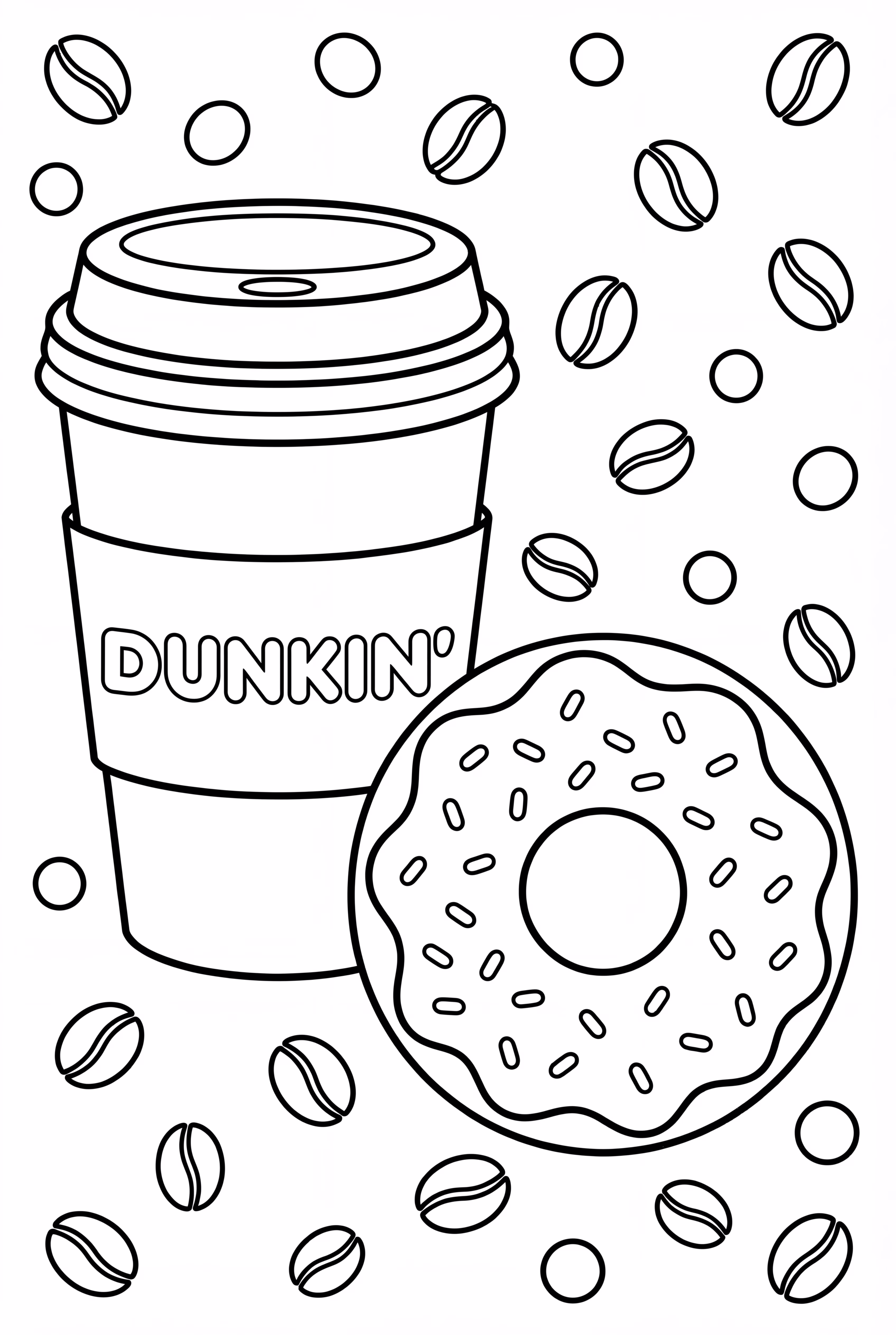 Dunkin Donuts Coffee Cup And Donut