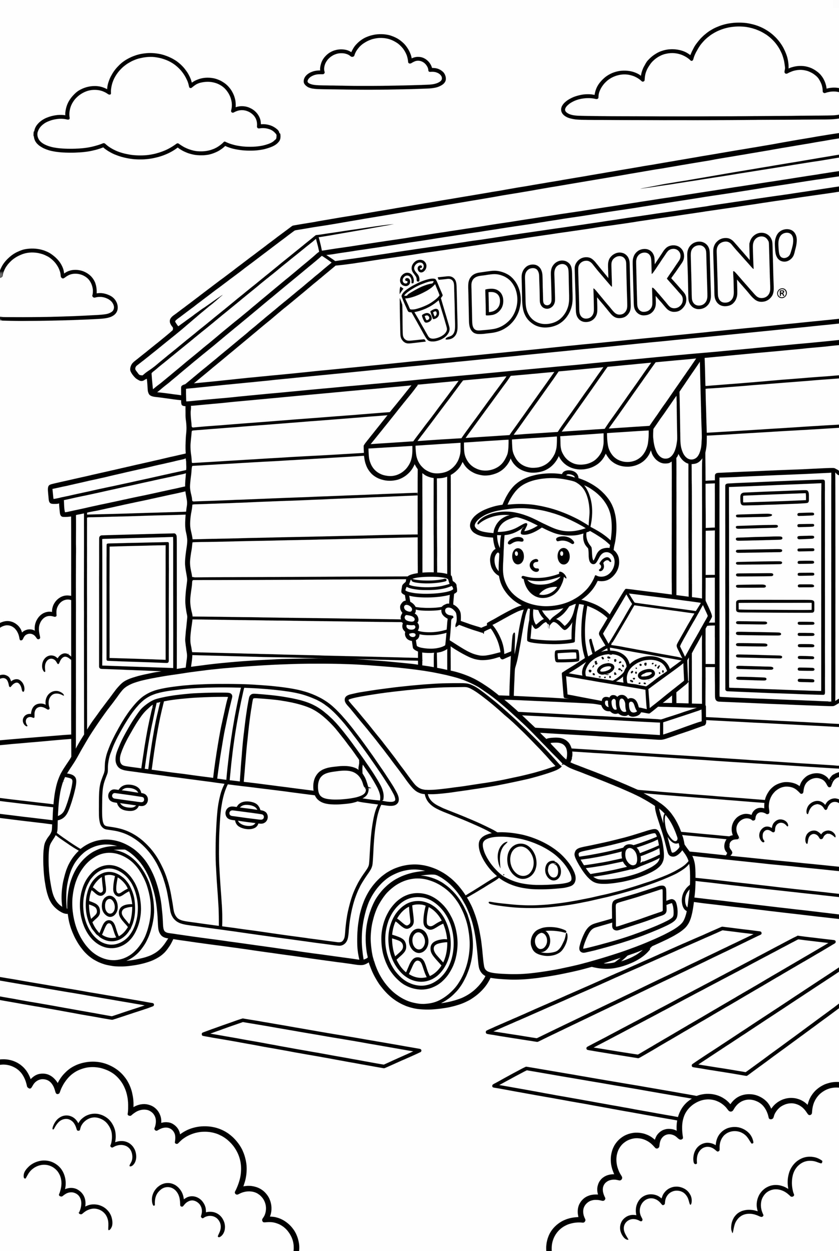 Dunkin Donuts Drive-Thru Scene