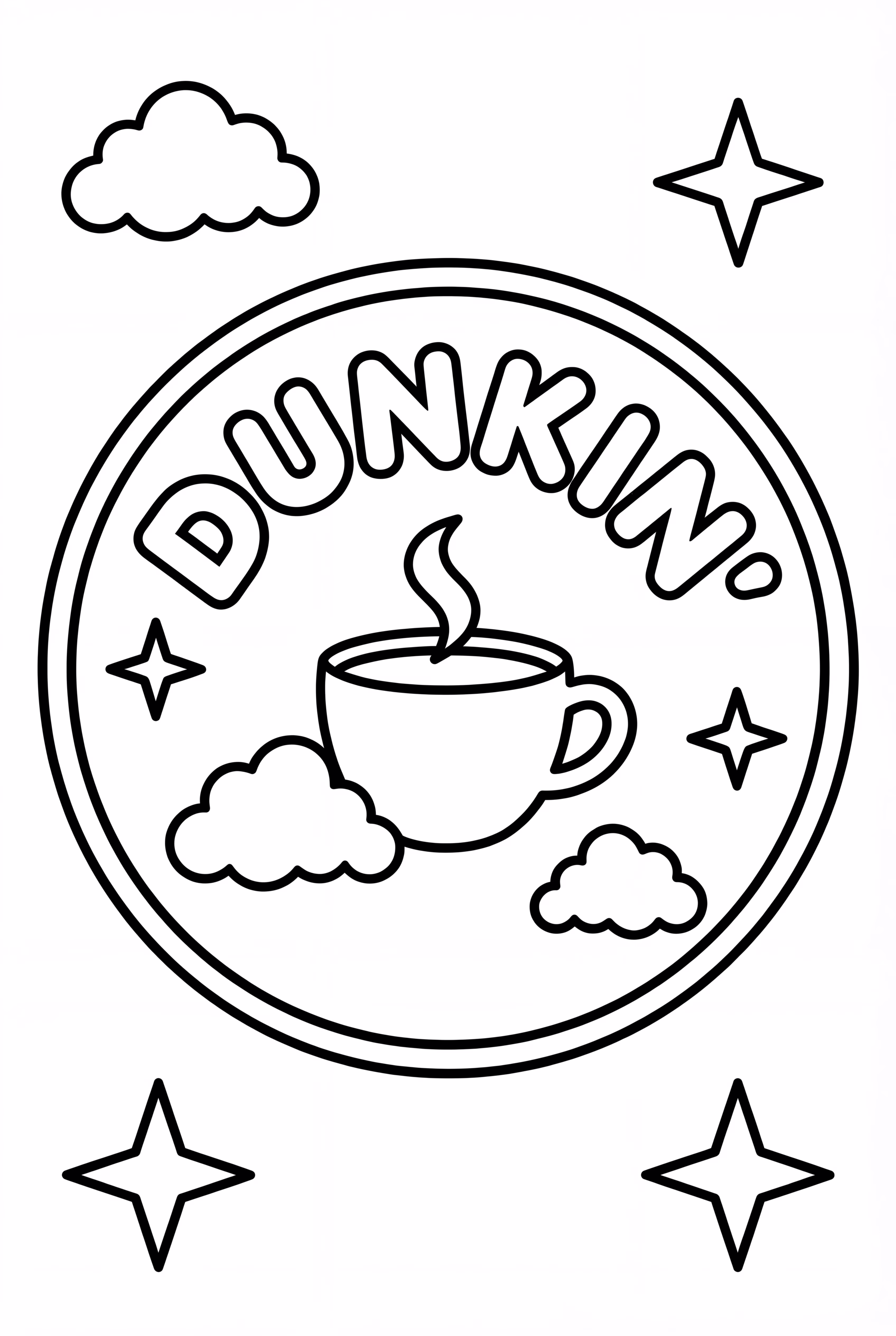 Dunkin Donuts Sign With Neon Lights