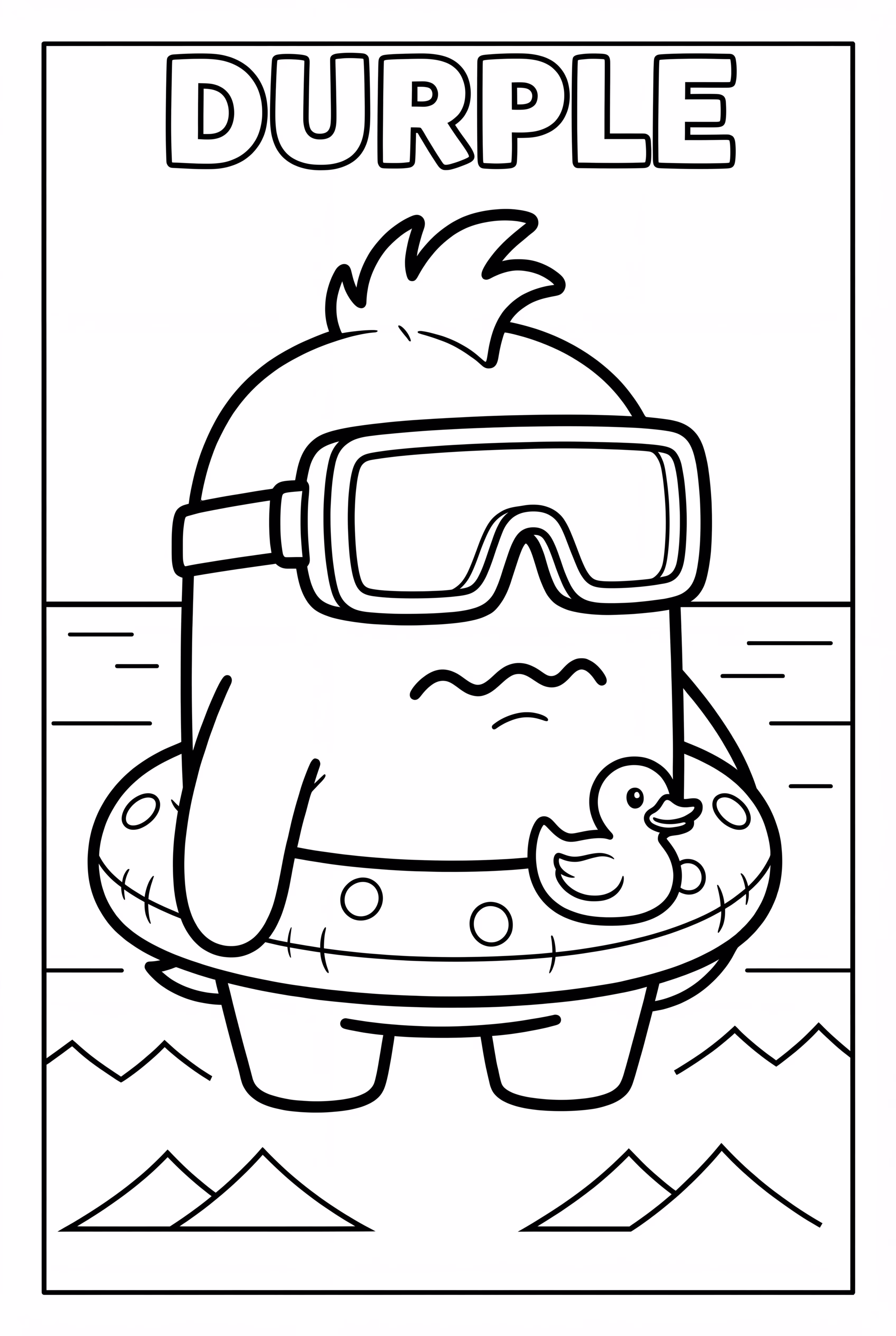 Durple in swim goggles