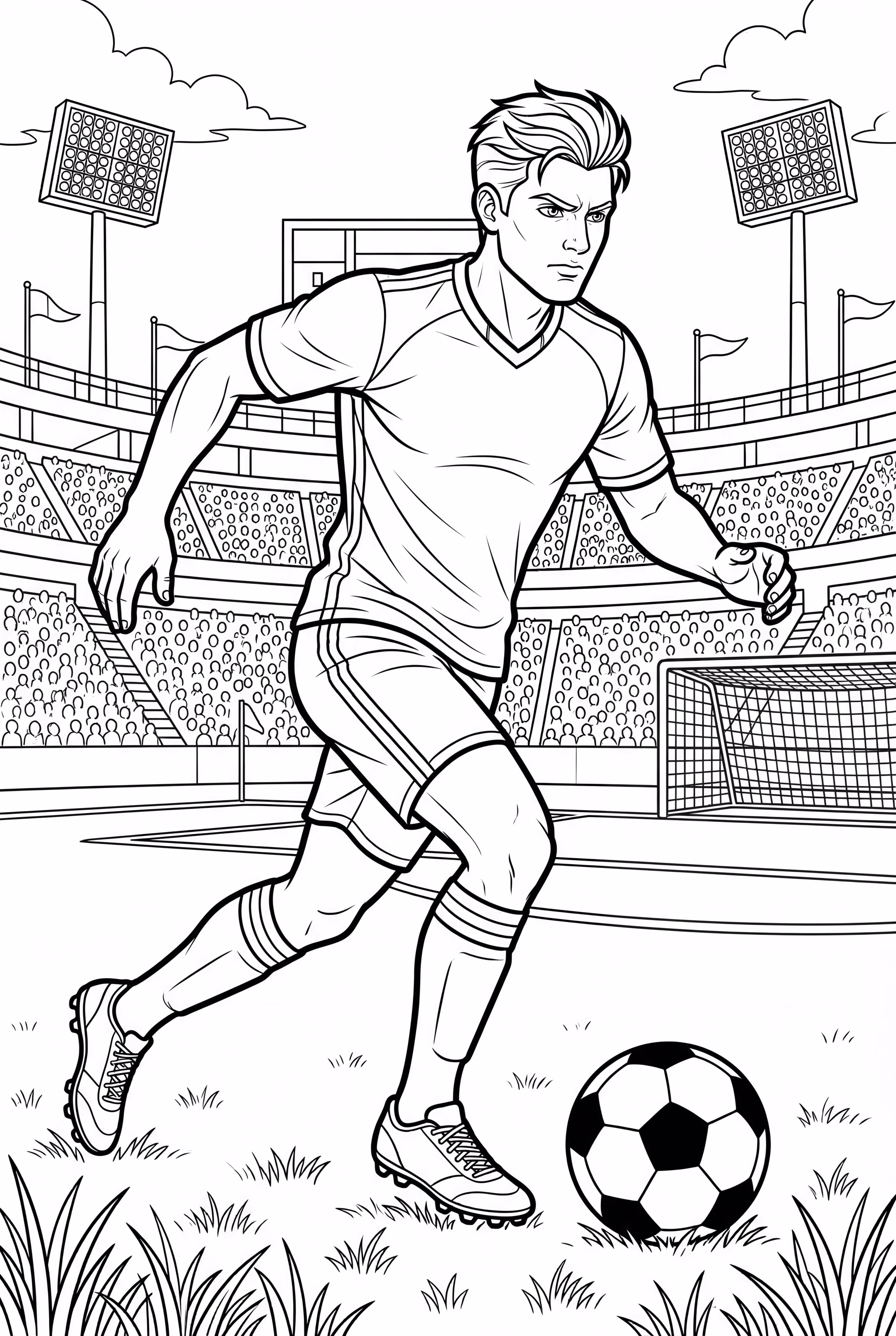 Dynamic Soccer Player Match Scene
