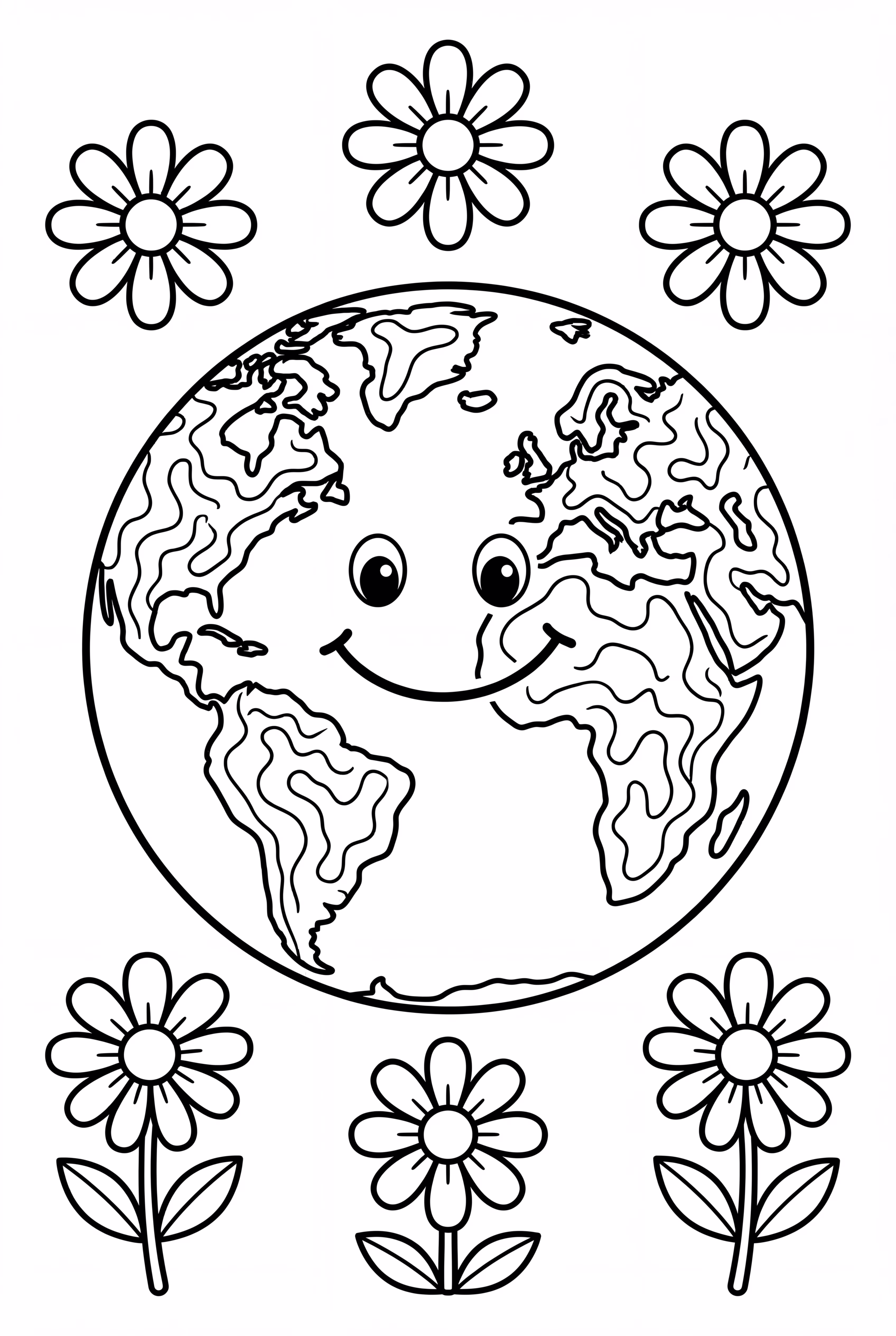 Día de la Tierra Tierra rodeada de flores