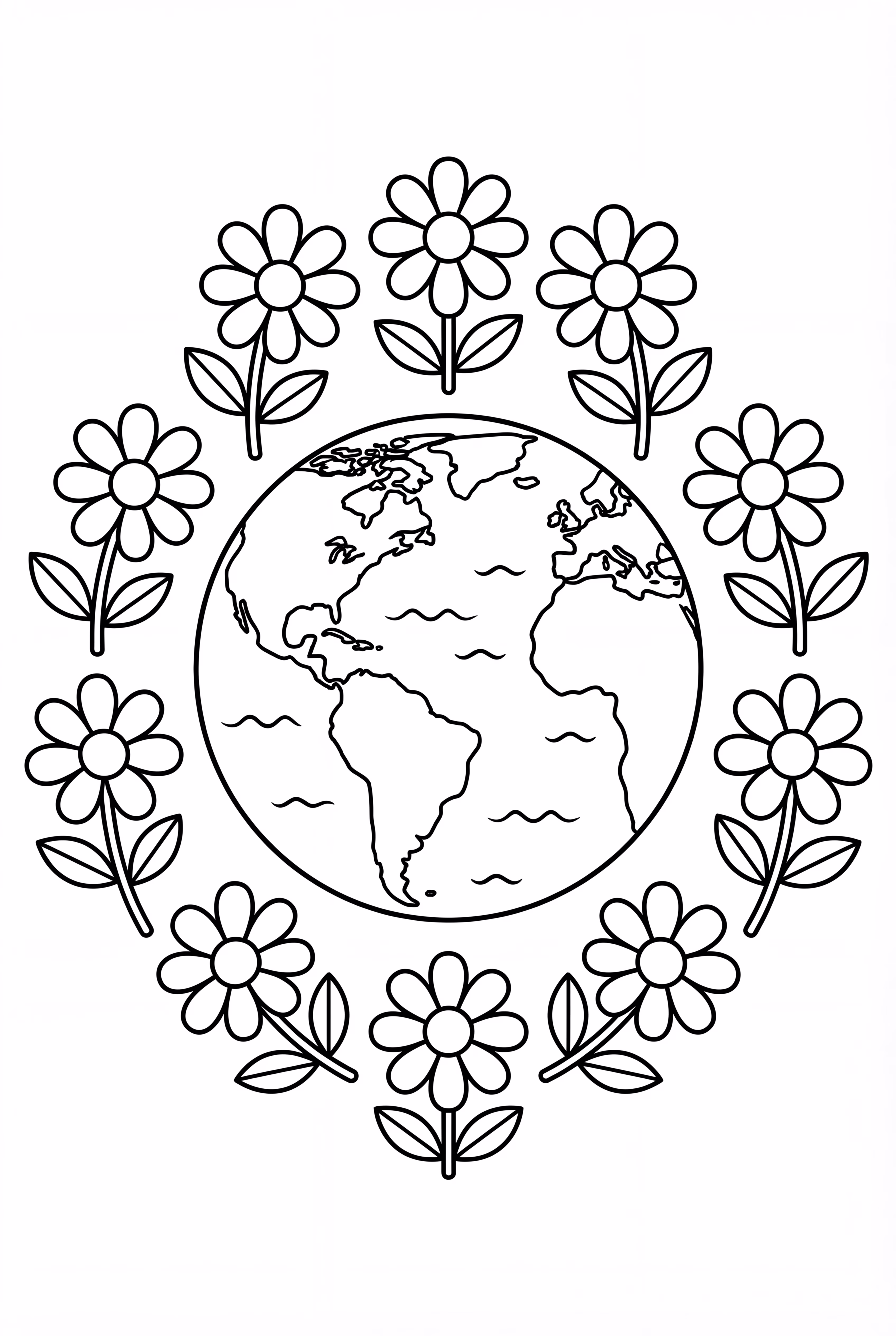 Earth Day Earth Surrounded By Flowers