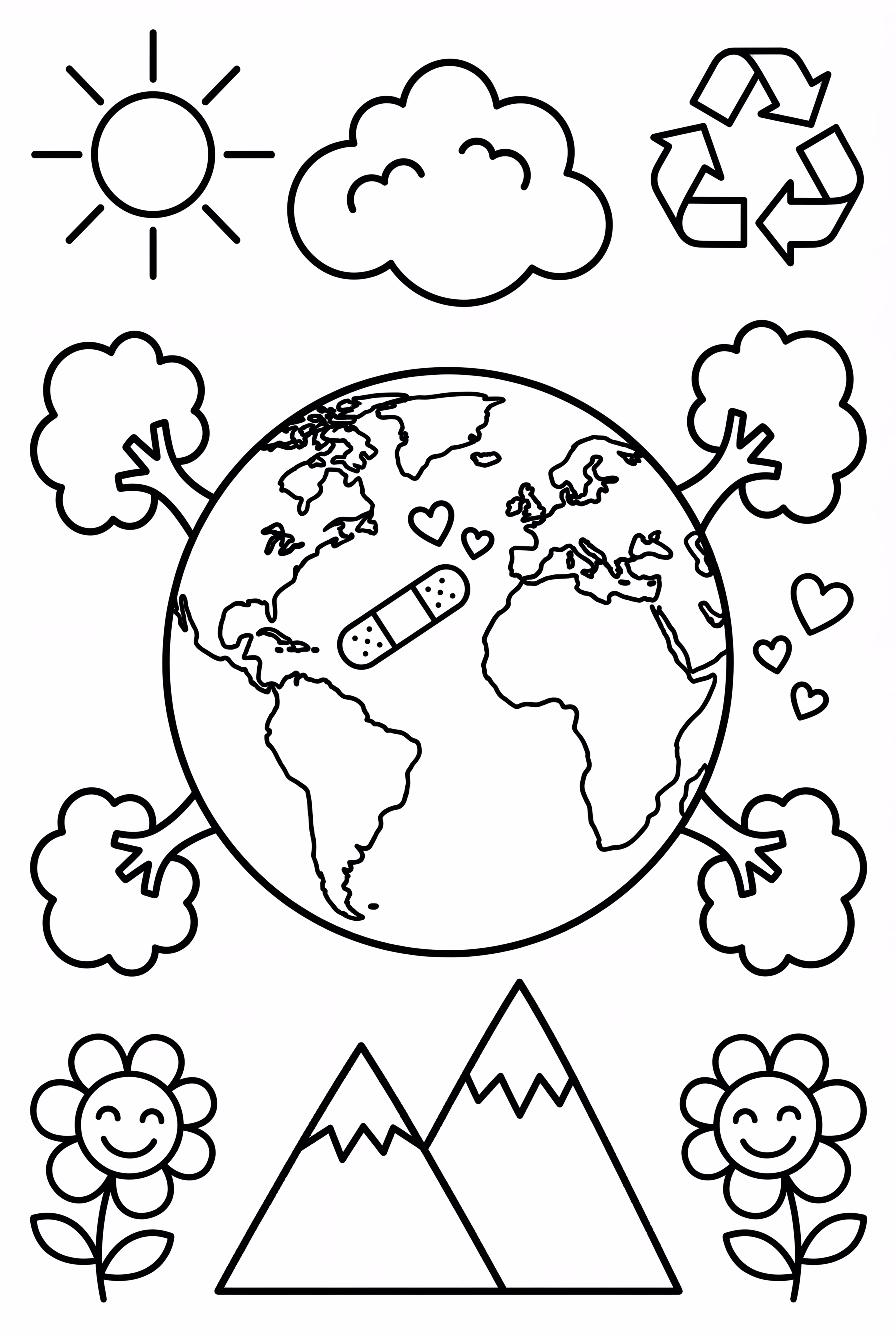 Earth Day Earth With Band-Aid Healing