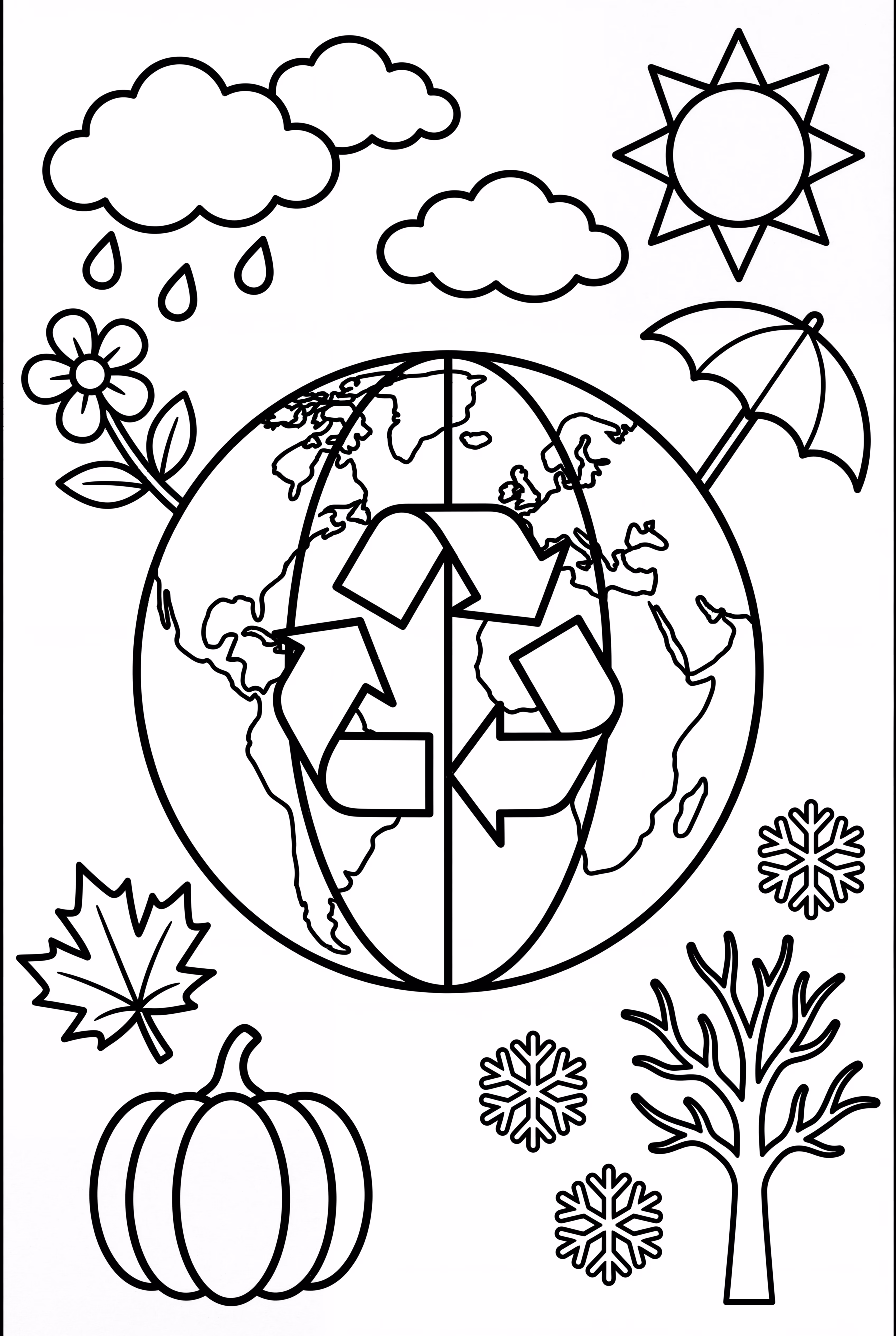 Earth Day Earth With Seasonal Changes