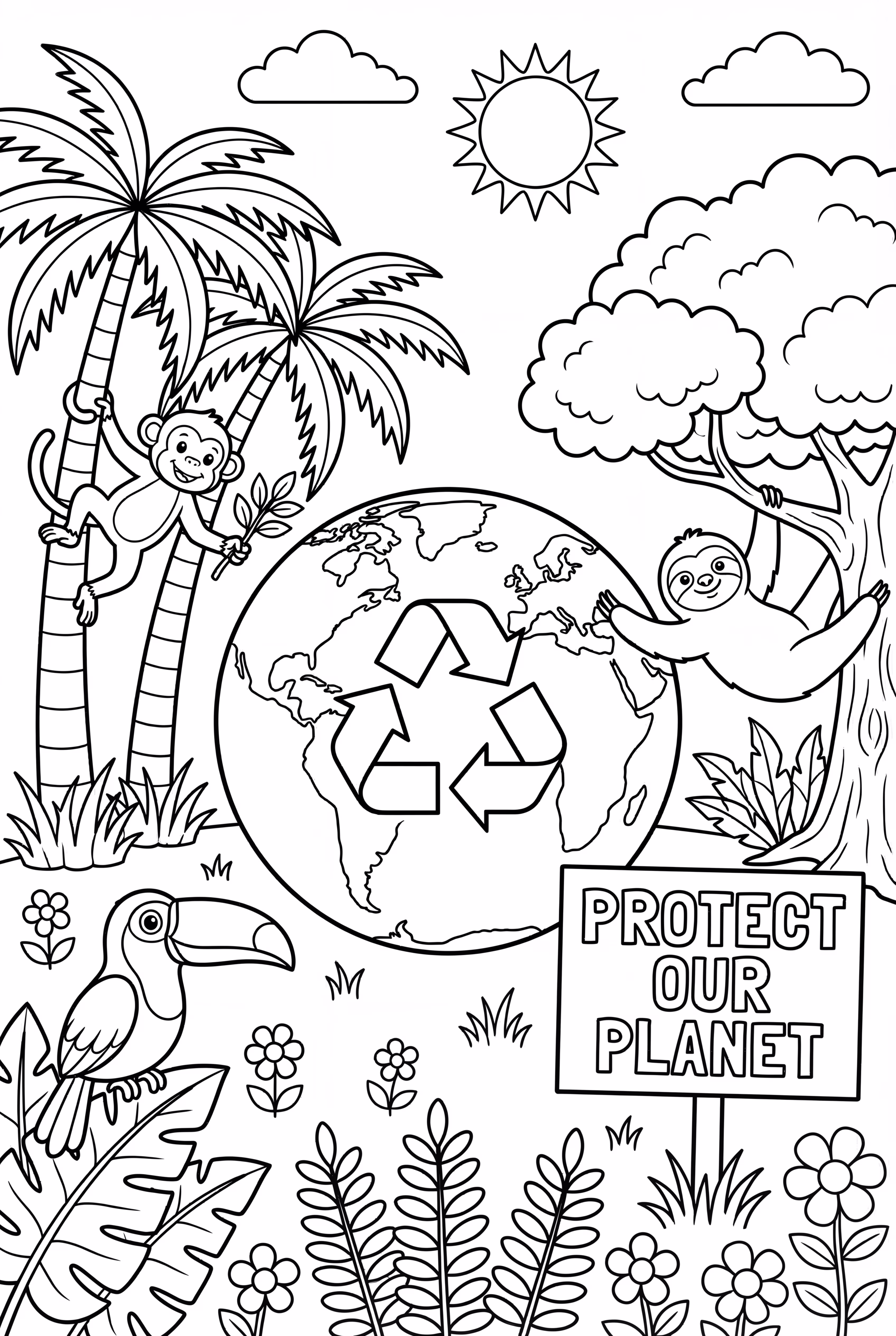 Earth Day Rainforest Protection Scene