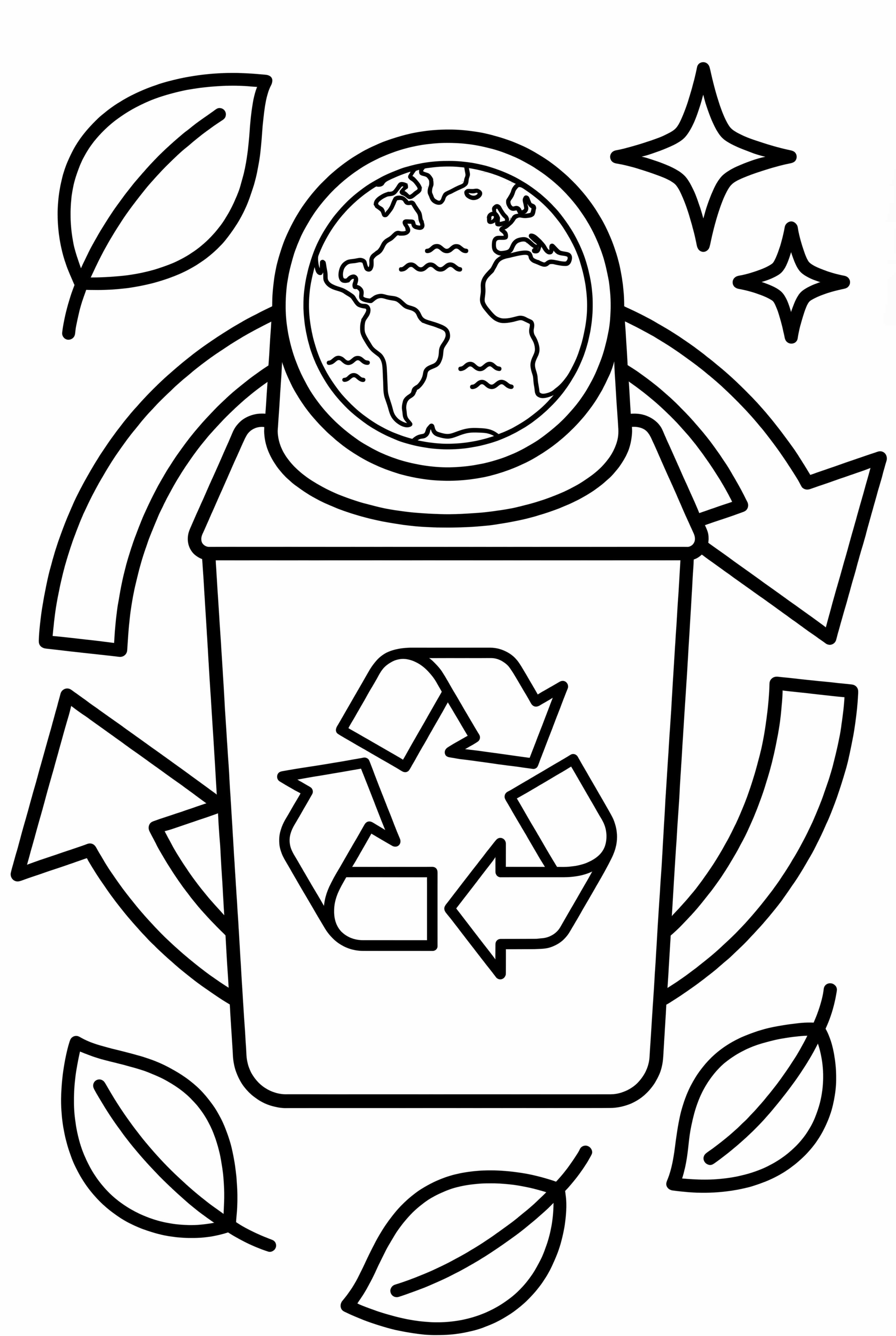 Earth Day Recycle Bin With Arrows
