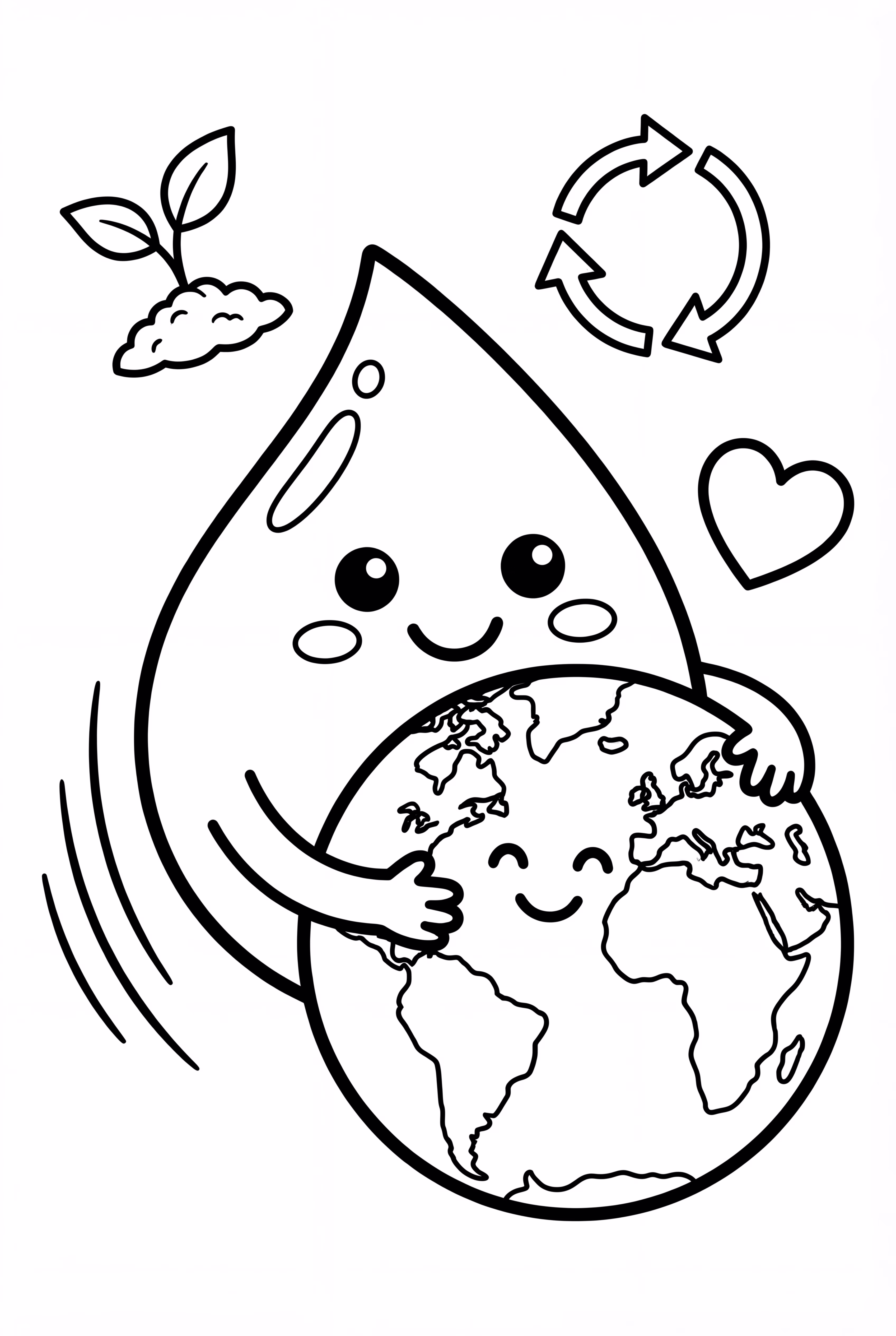 Earth Day Water Droplet Saving Earth