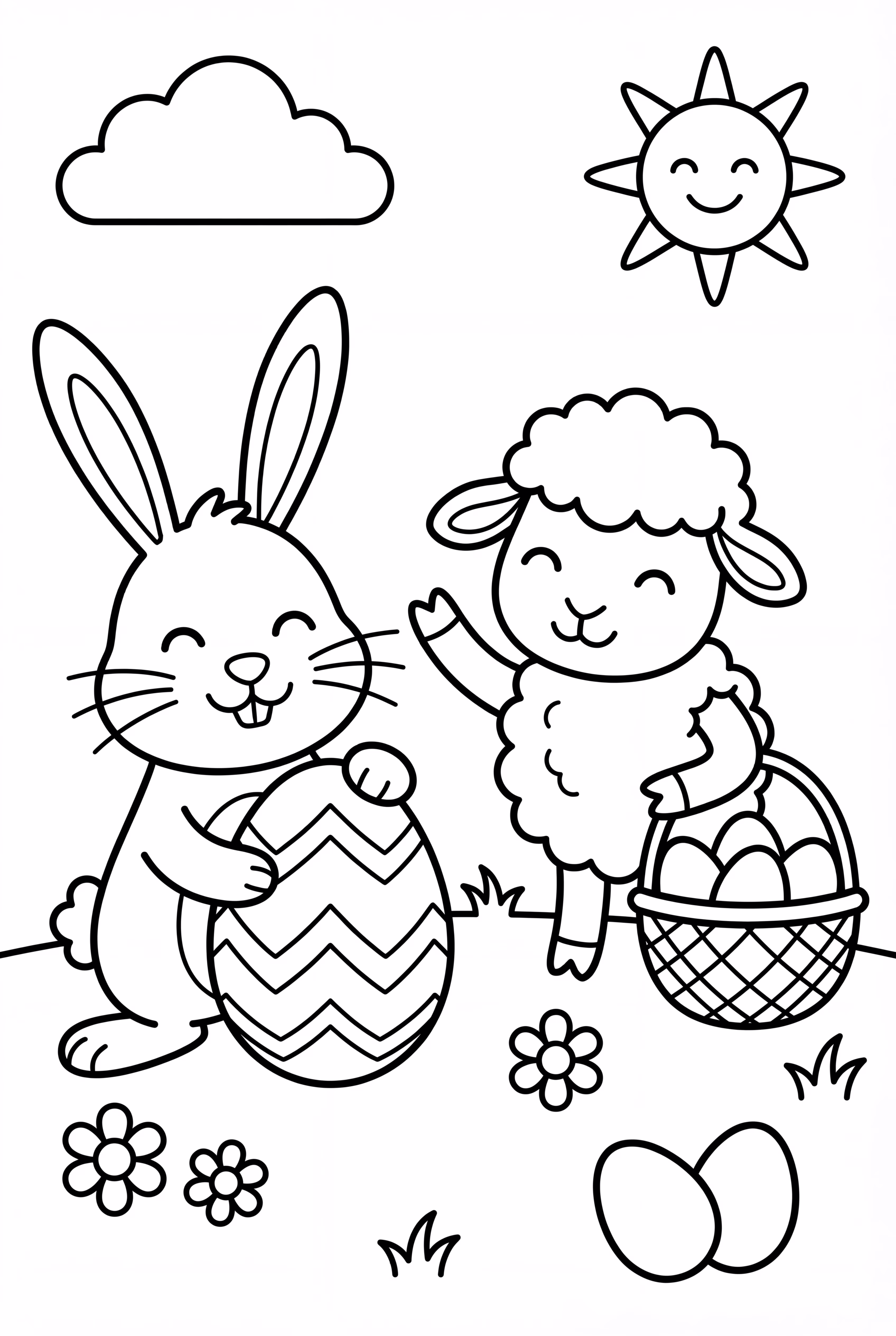 Easter Bunny And A Lamb