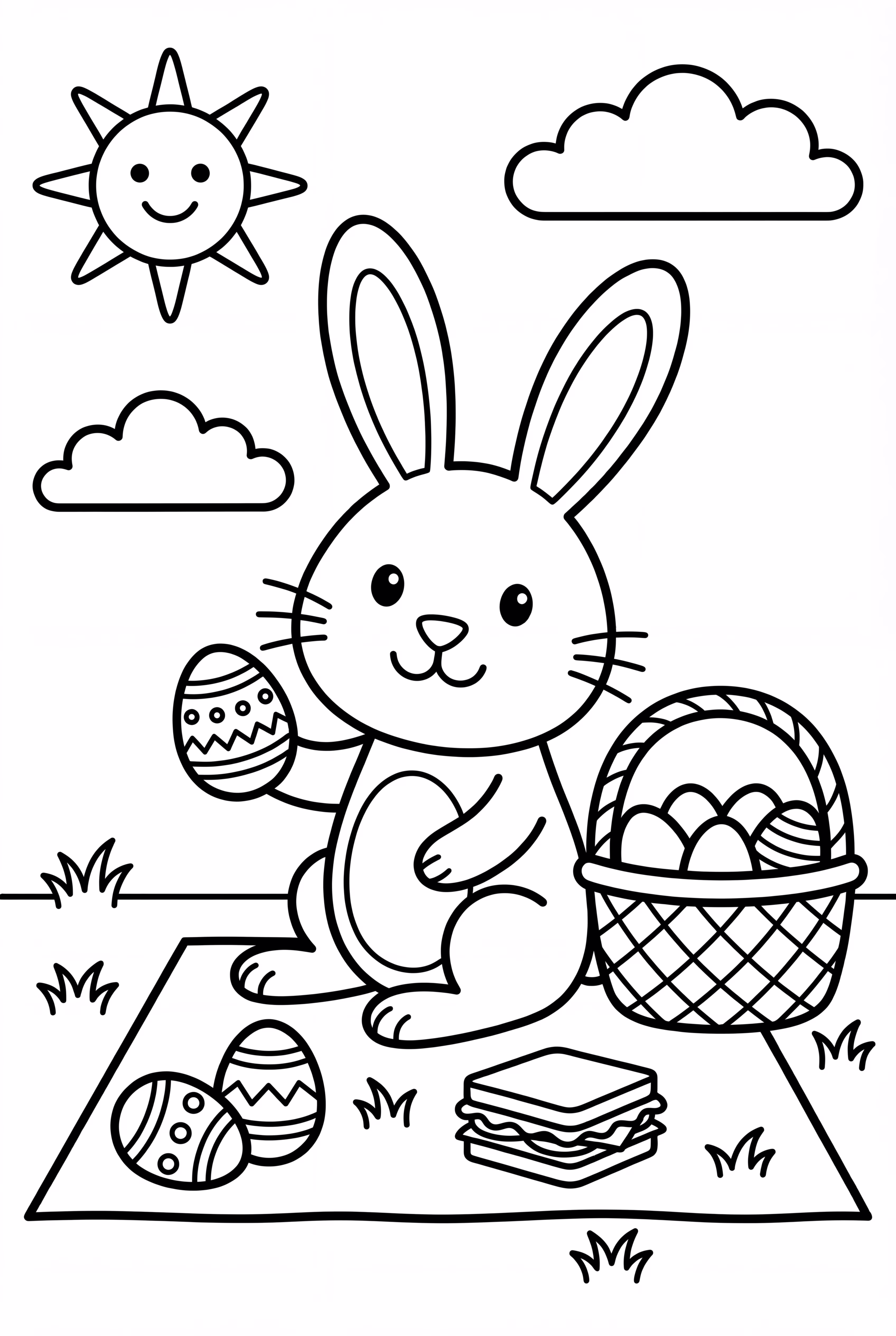 Easter Bunny Having A Picnic