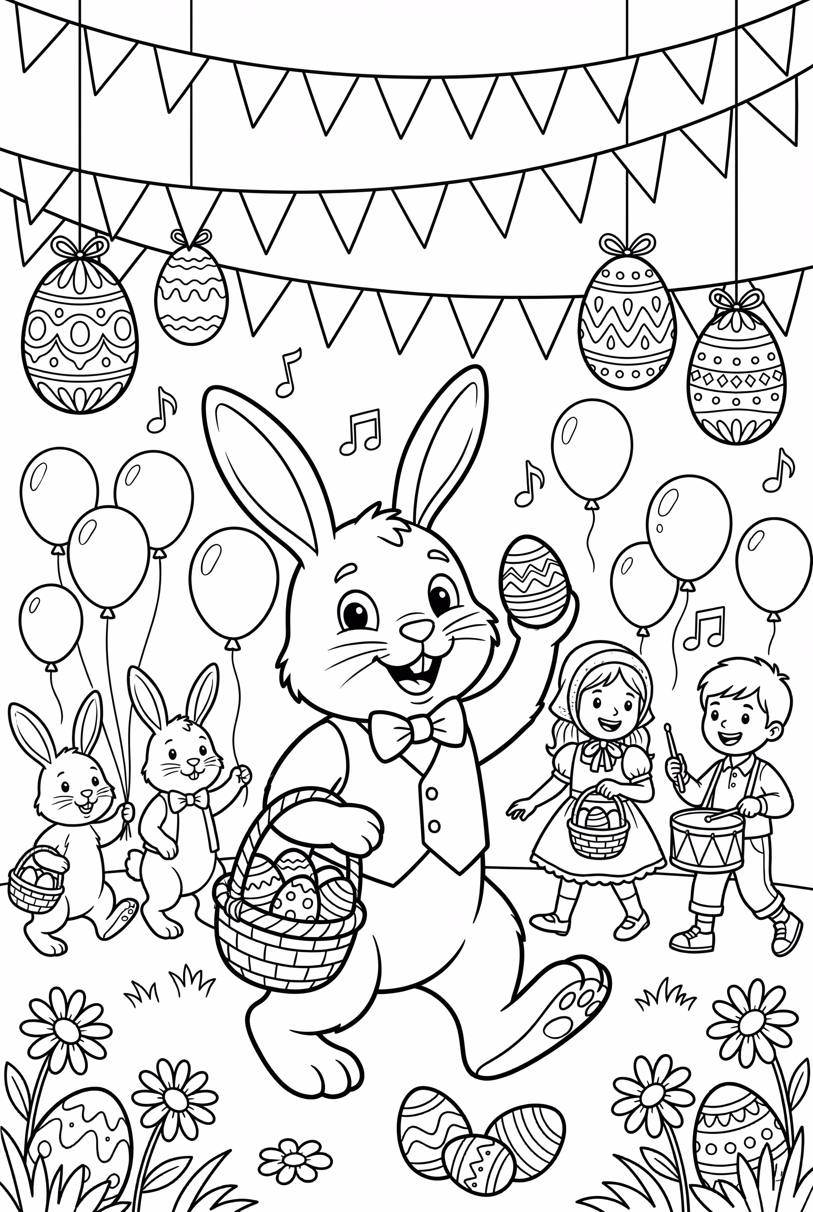 Easter Bunny Leading An Easter Parade