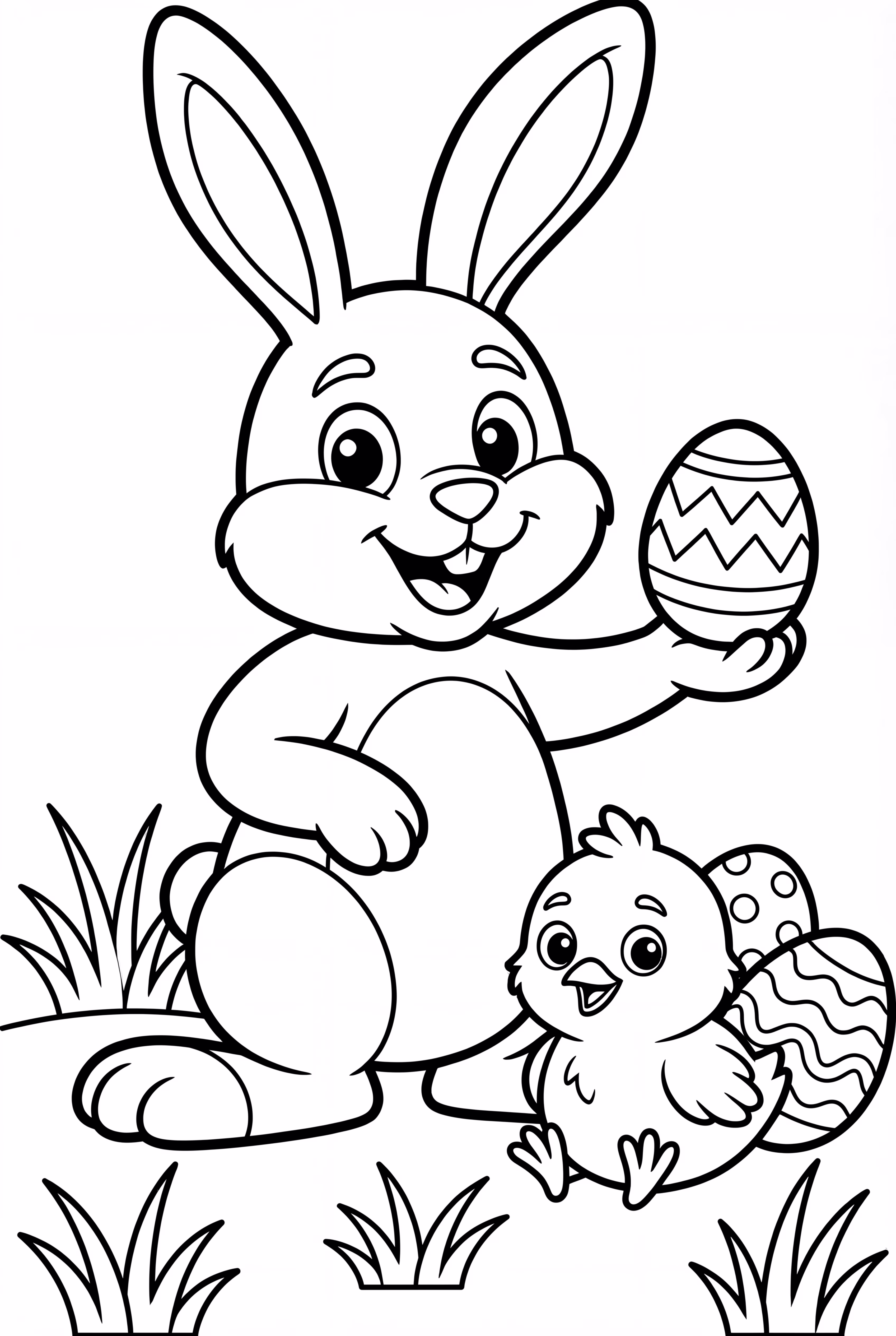 Coelho da Páscoa com um Amiguinho Pintinho