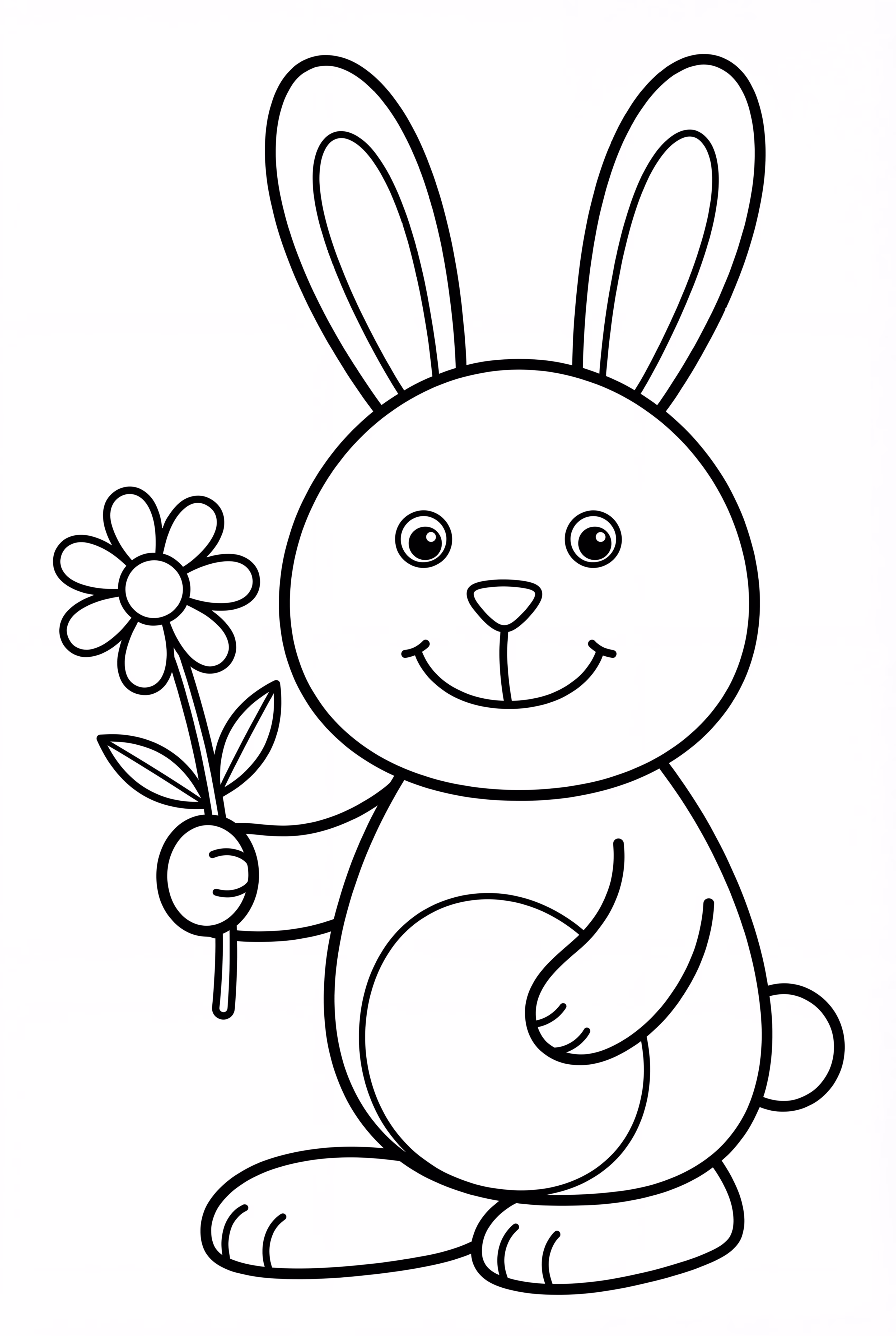 Easter Bunny With One Flower
