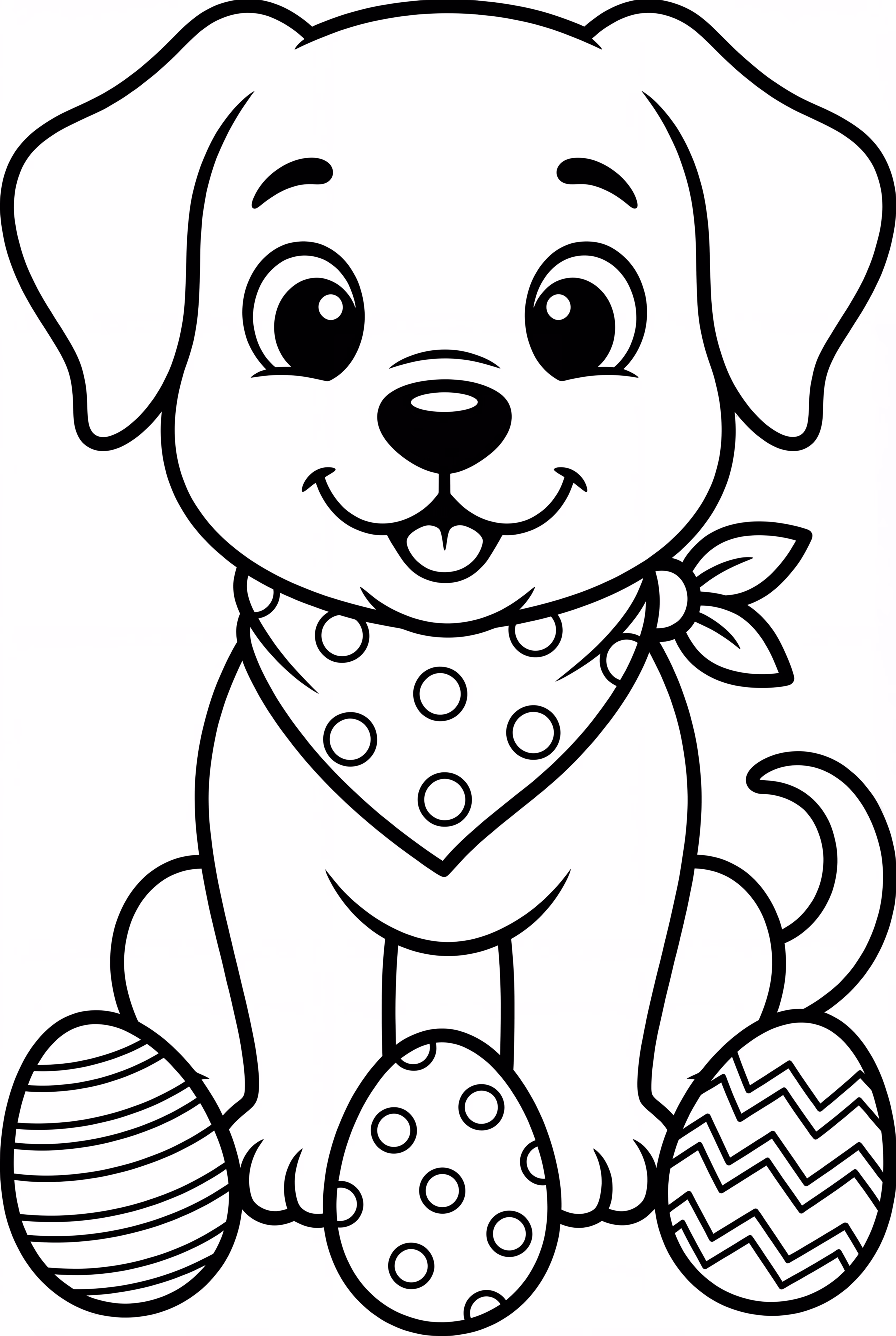 Easter Dog With Eggs