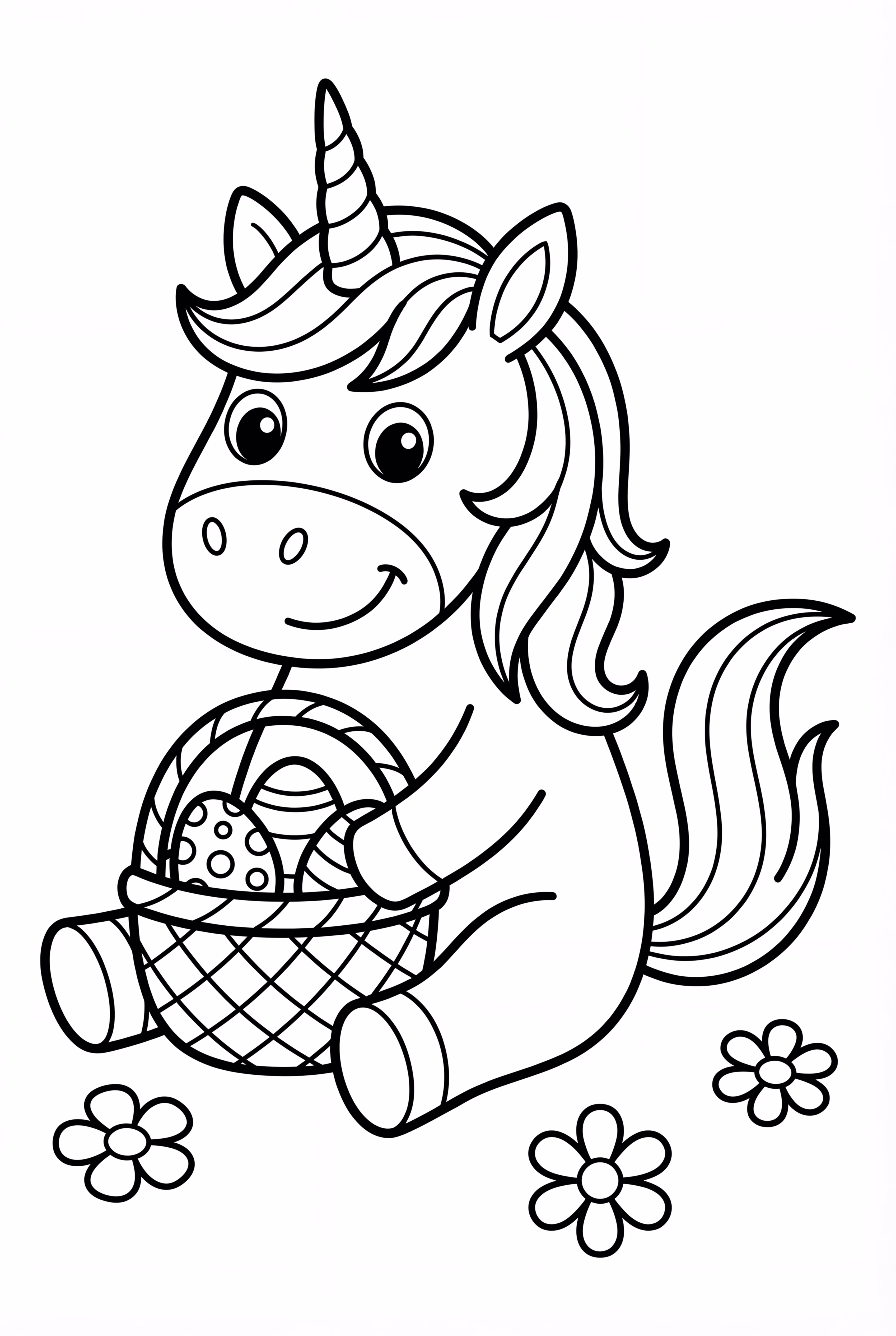 Easter Unicorn With Egg Basket