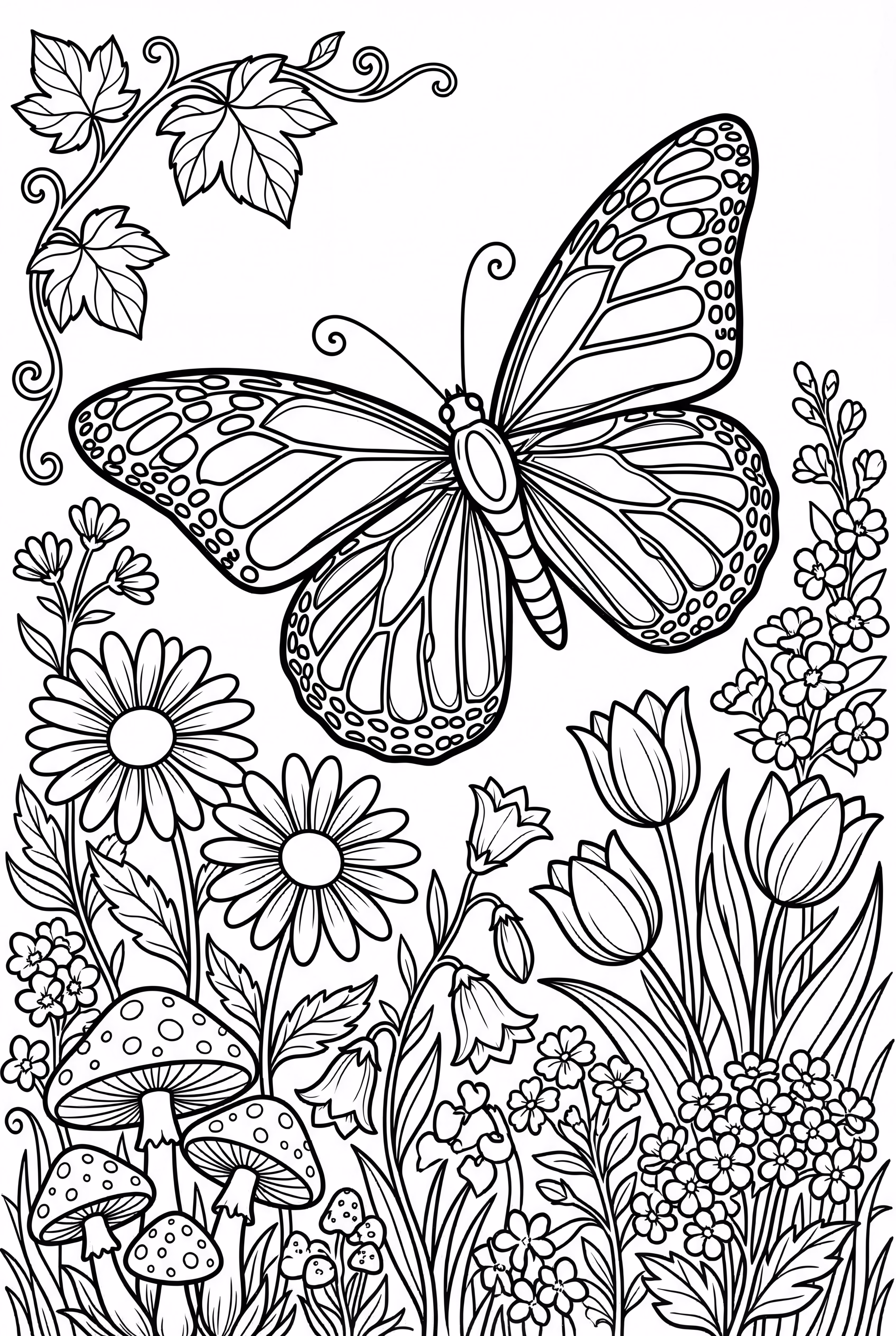 简单蝴蝶填色-2