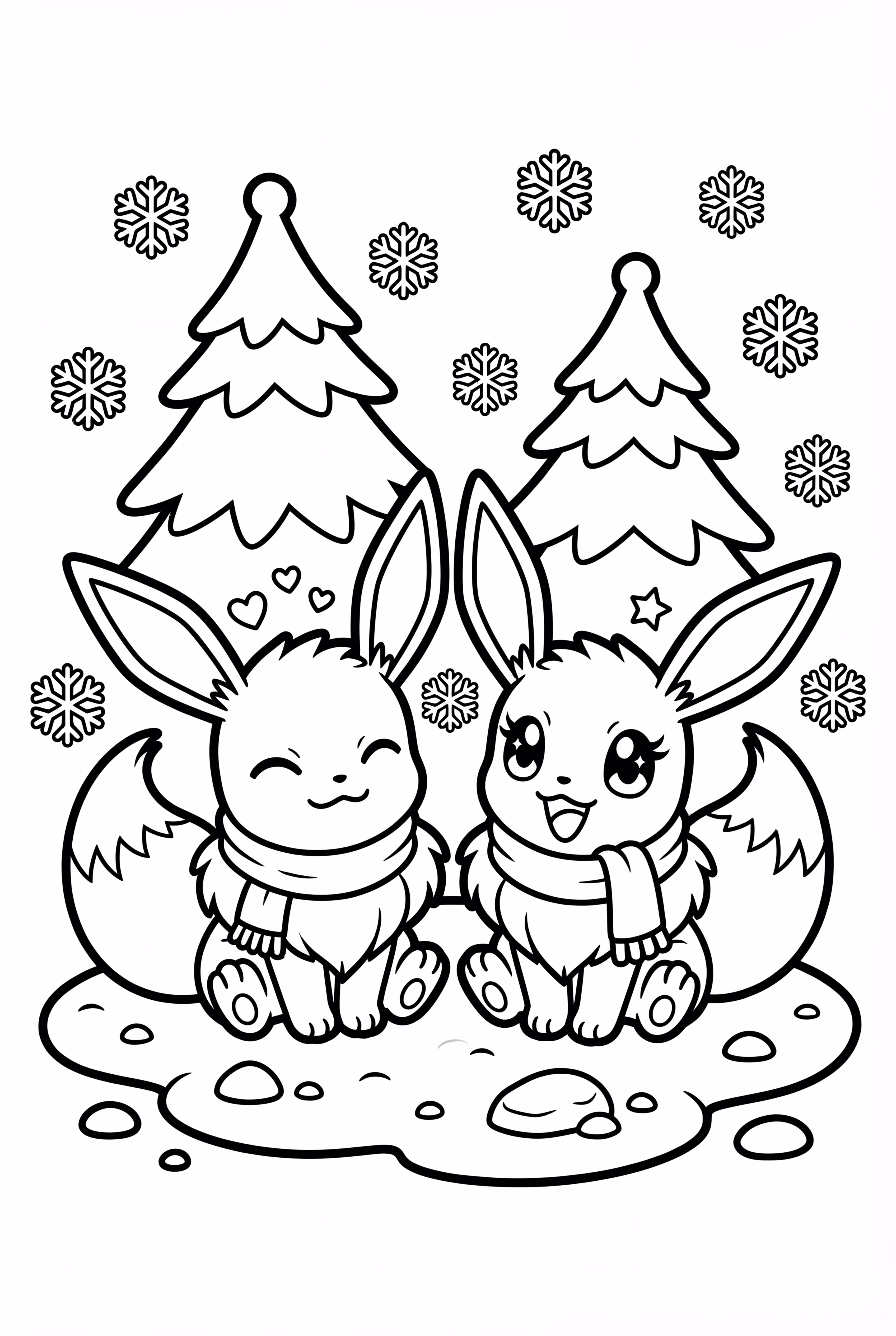 Eevee Christmas Snowball Fight