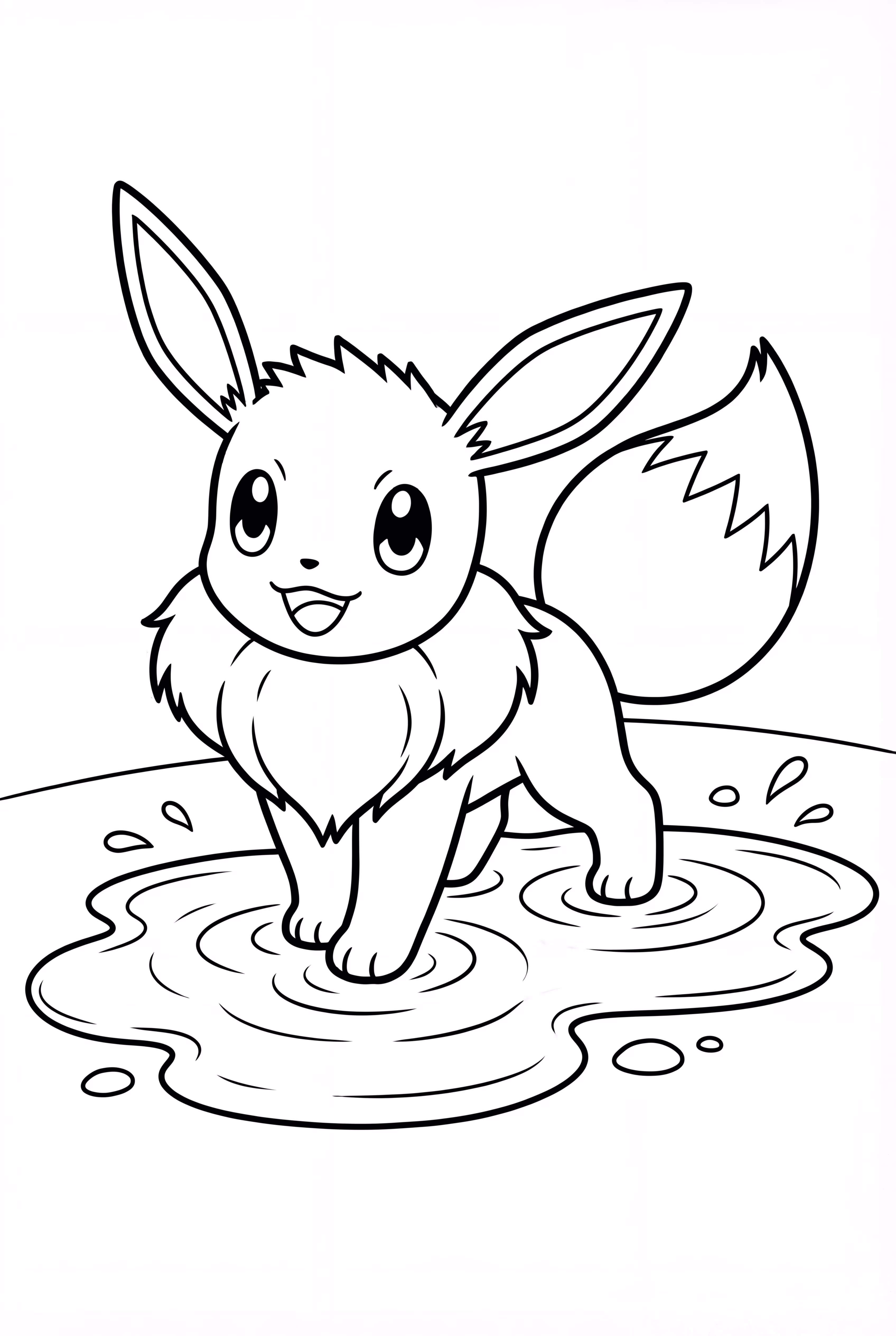 Eevee Splashing Rain Puddles