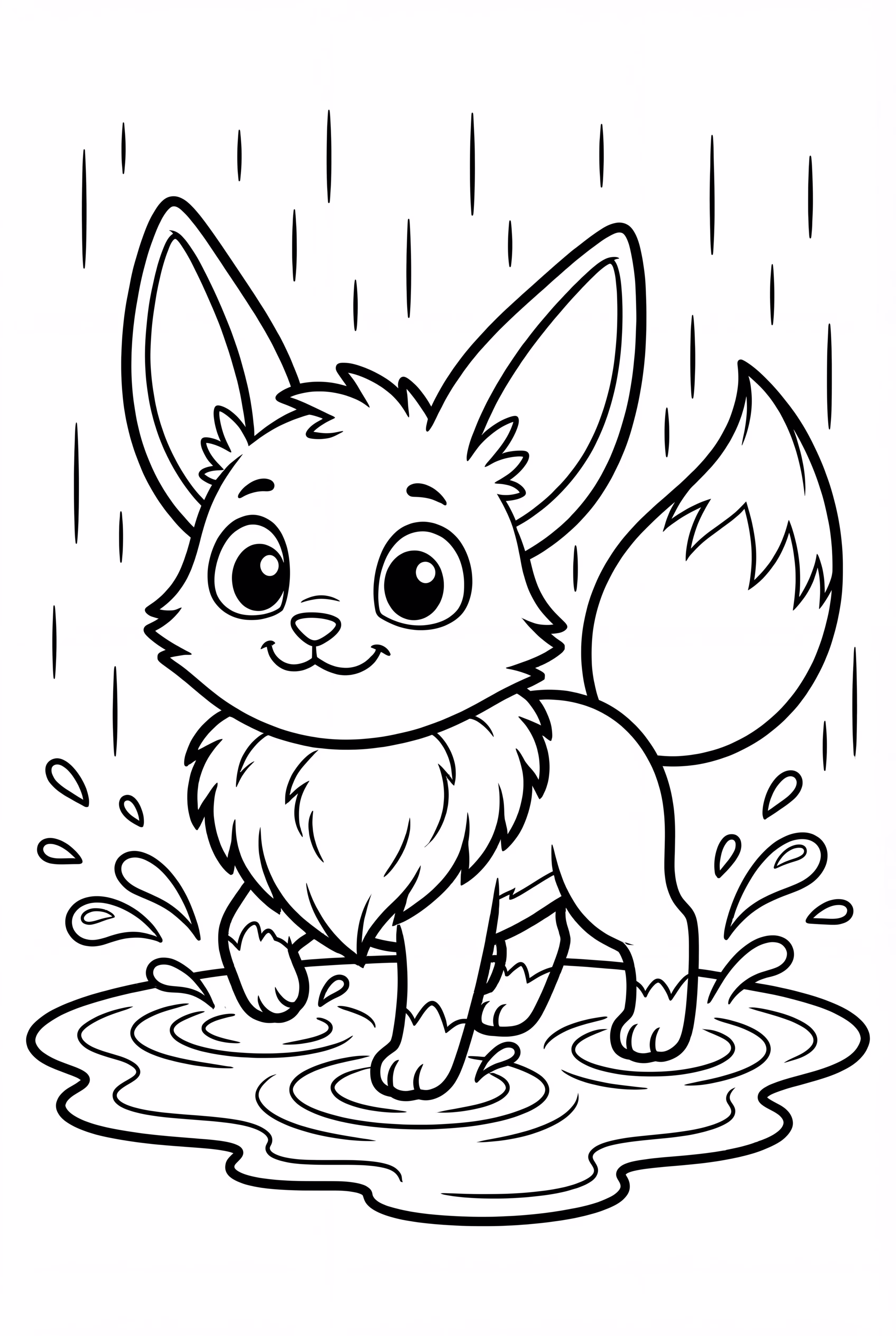 イーブイの水たまりでのジャンプ