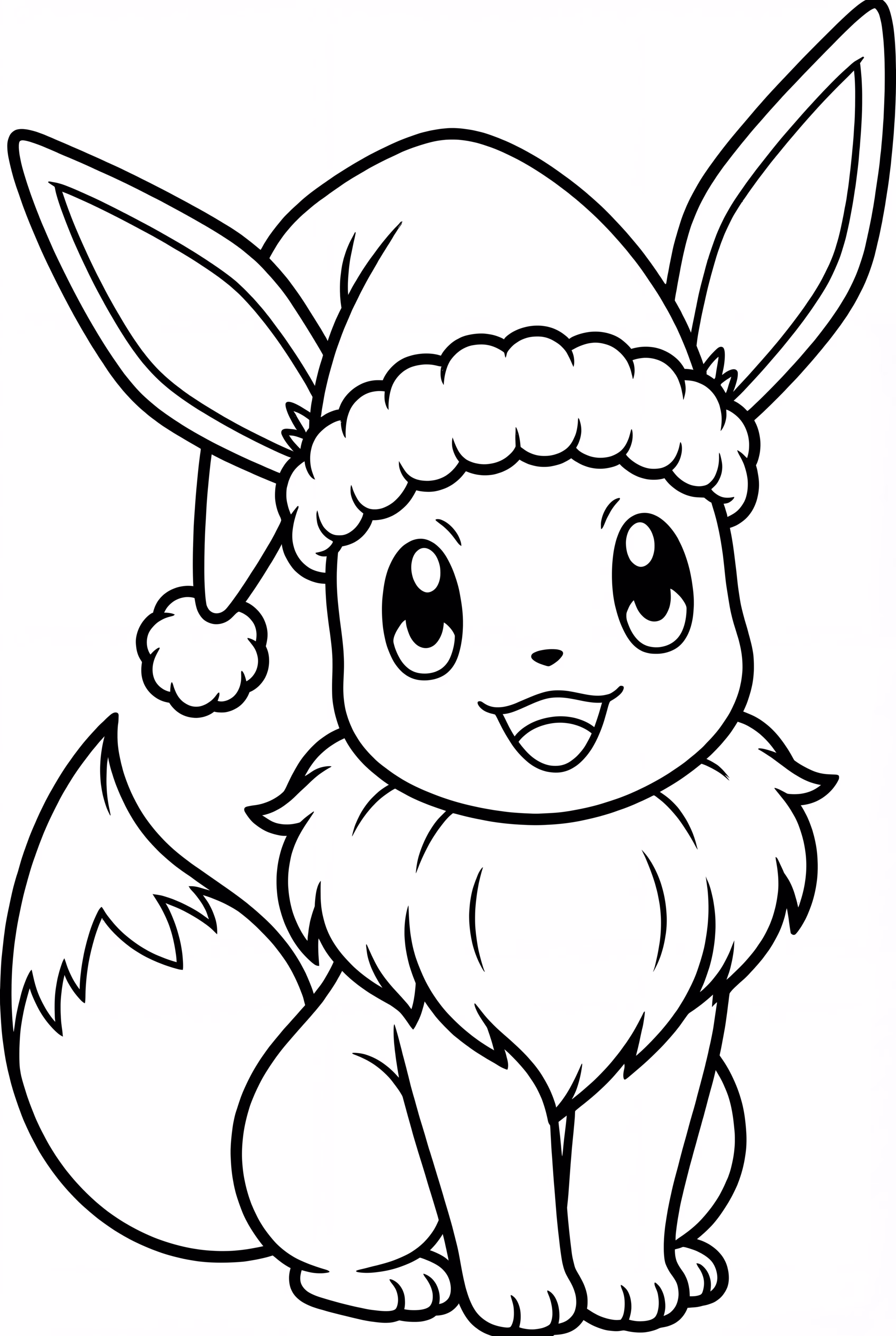 산타 모자를 쓴 이브이