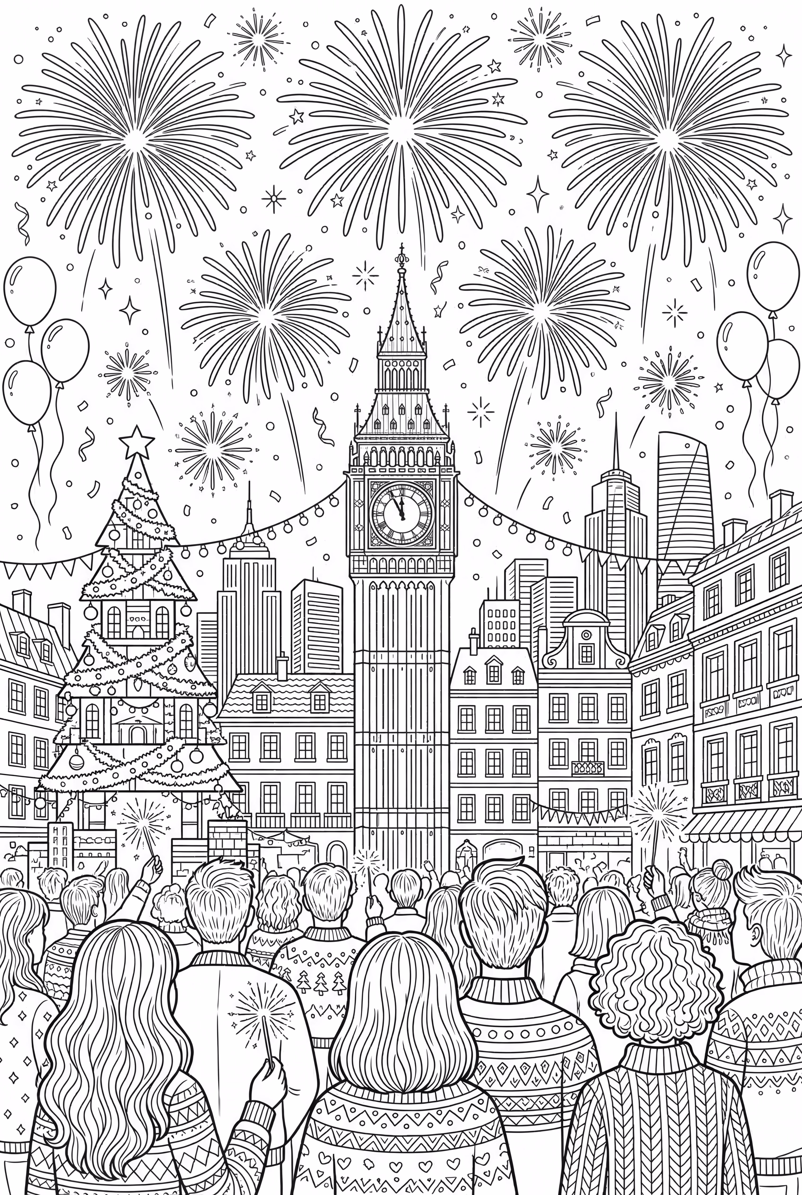 Elaborada Celebración de Fuegos Artificiales en Nochevieja