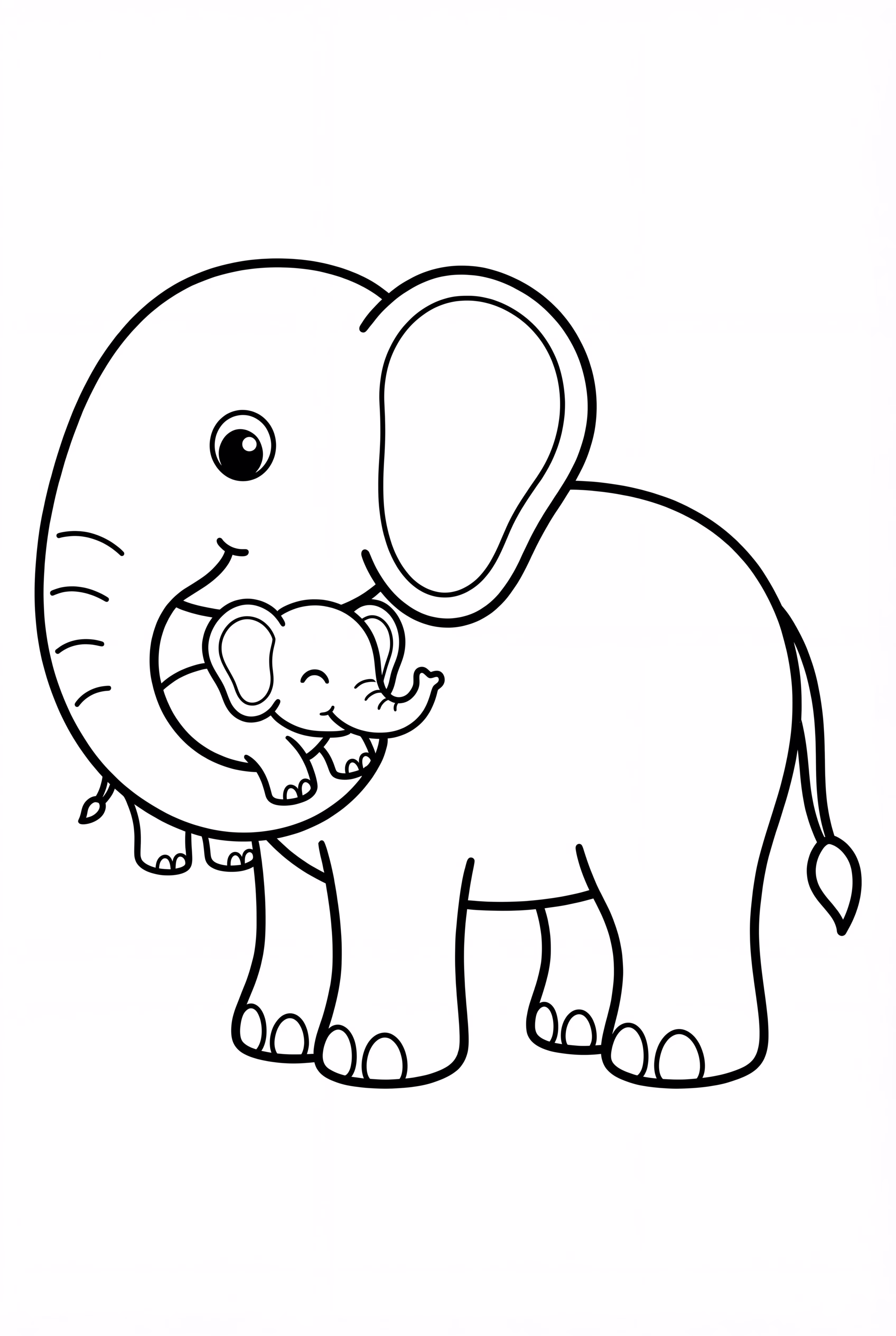 Elephant Carrying Baby